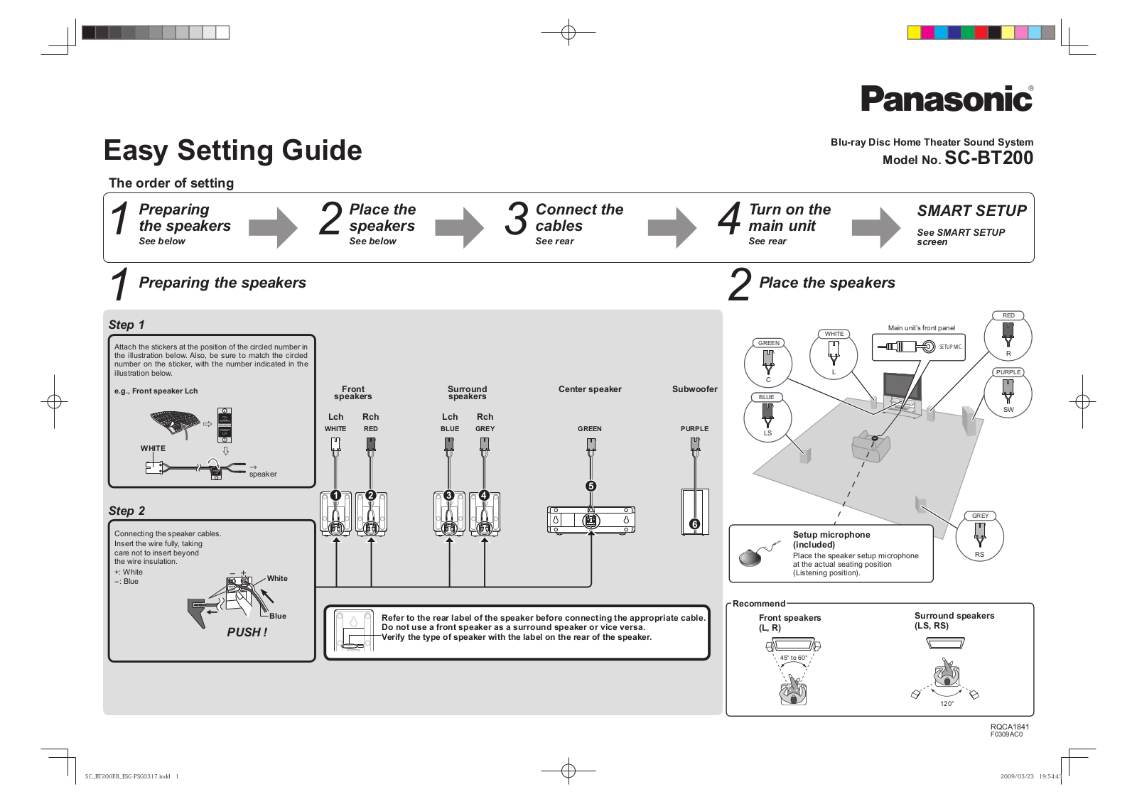 Panasonic SC-BT200 Operating Instructions