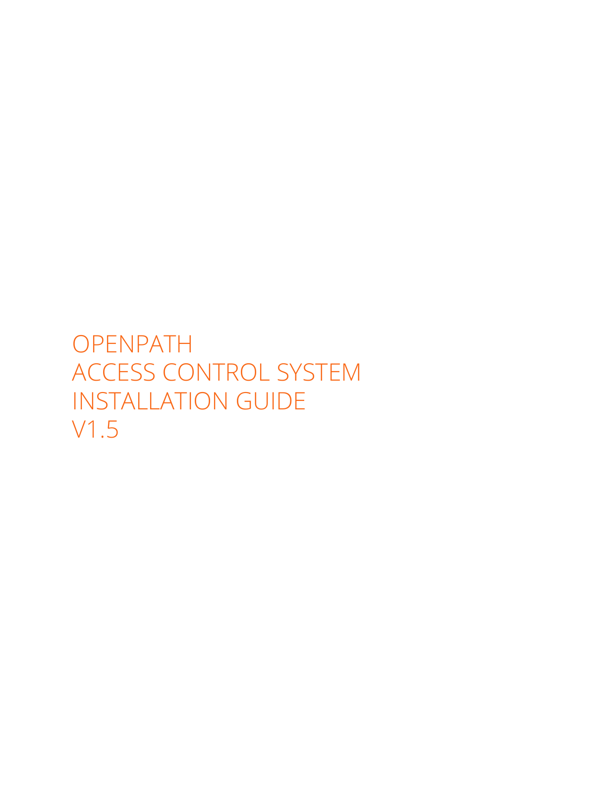 OpenPath Security OPRLF, OPRHF Installation Guide