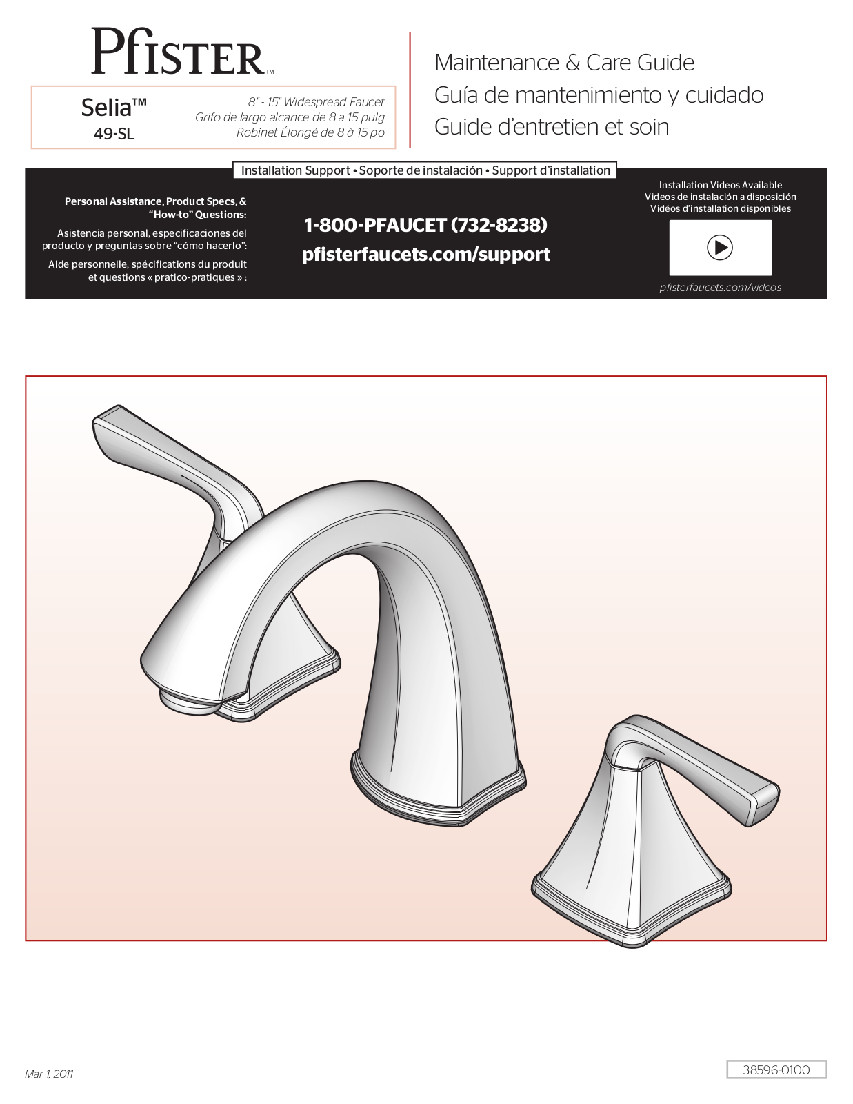 Pfister F-049-SLKK User Manual