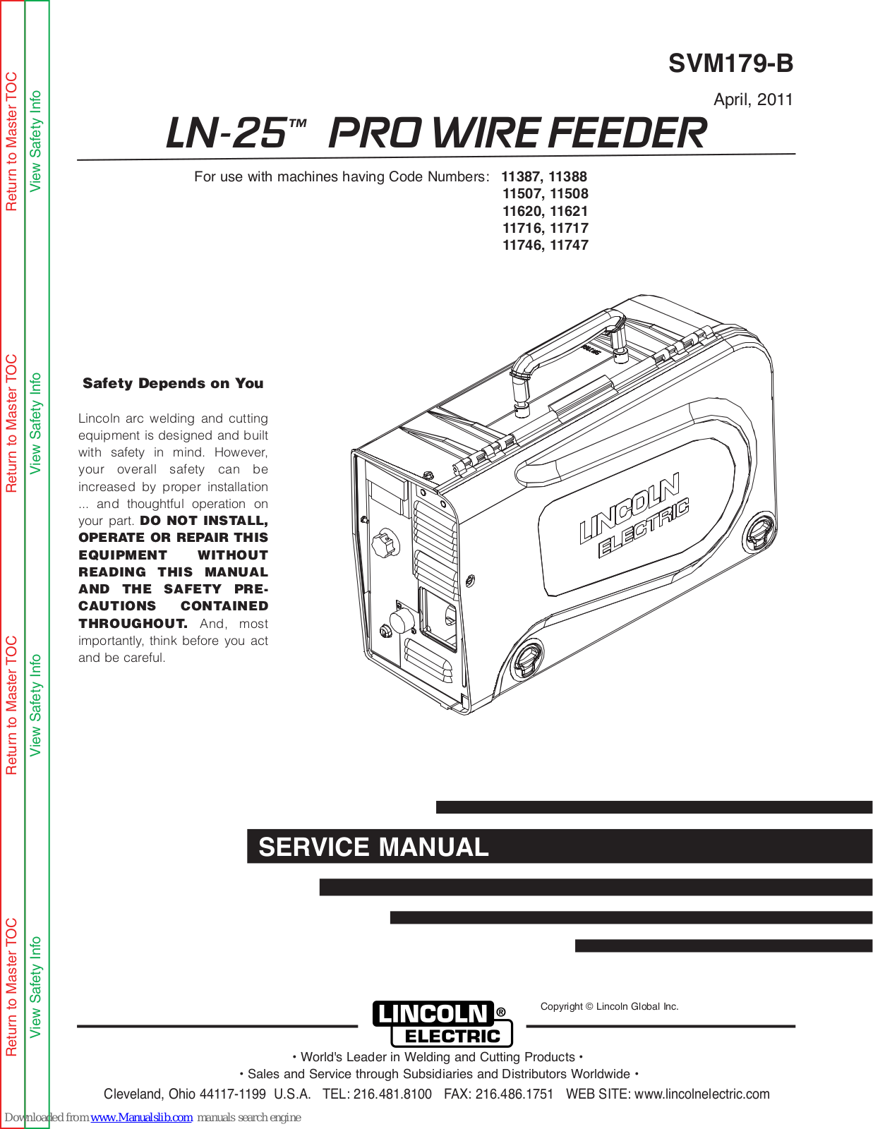 Lincoln Electric LN-25 SVM179-B, LN-25 Pro Service Manual