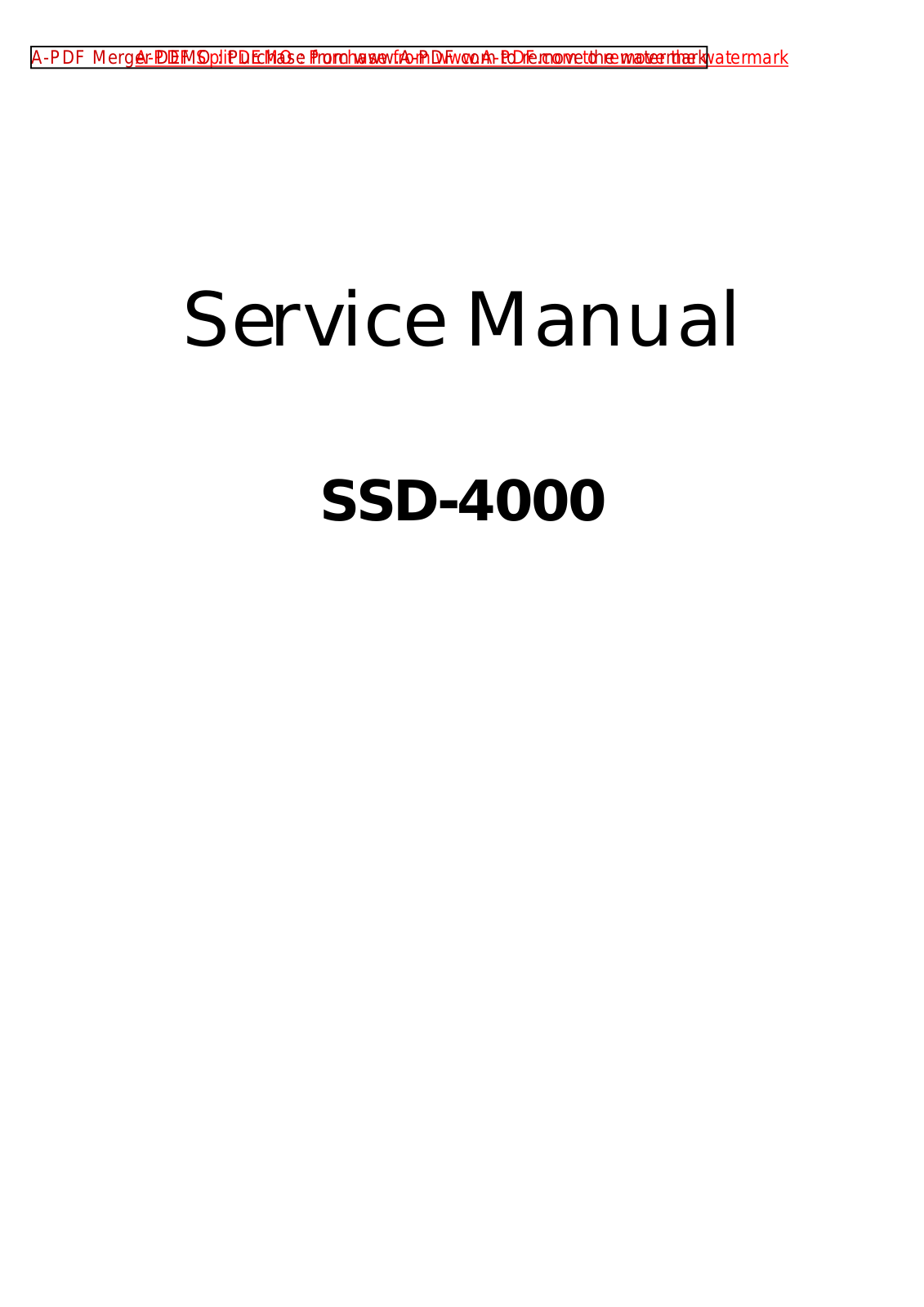 Aloka SSD-4000 Service manual