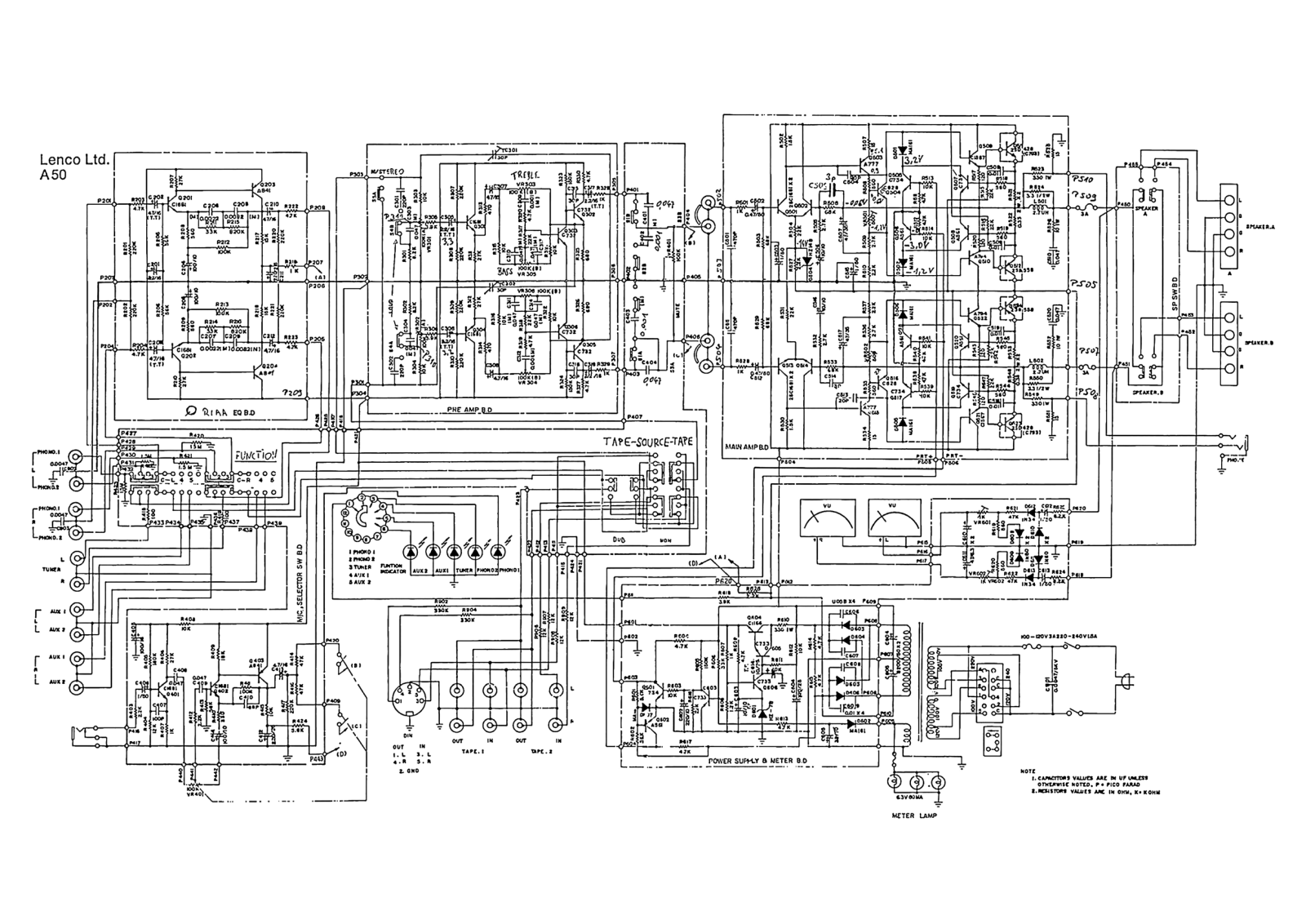 Lenco A-50 Schematic