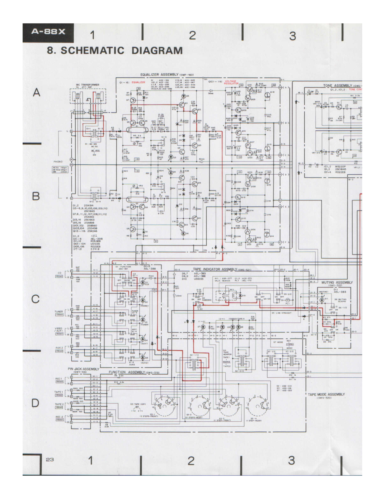 Pioneer A-88-X Schematic