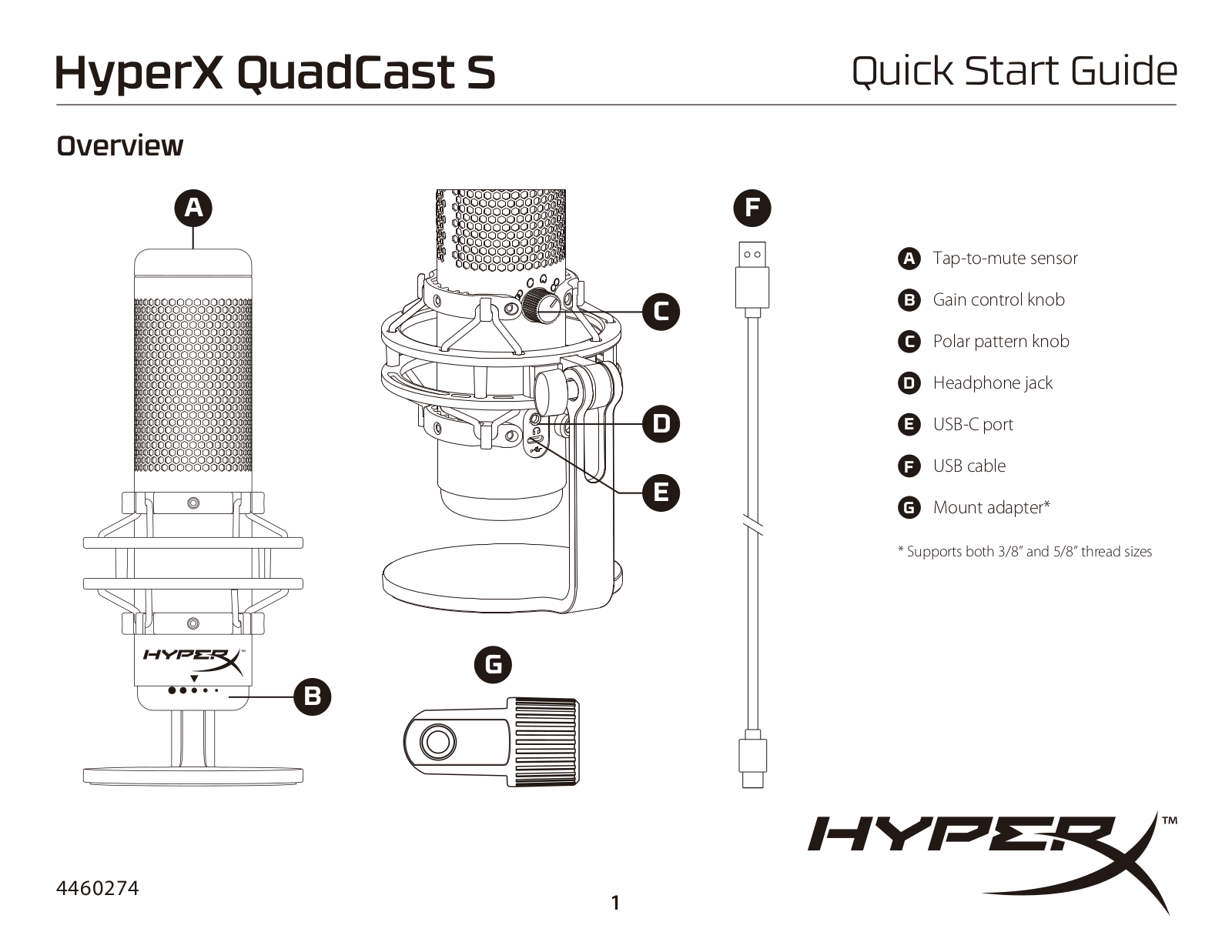 HyperX QuadCast S Quick Start Guide