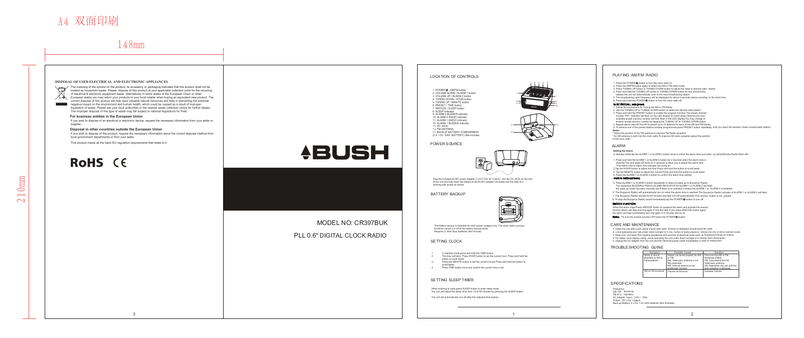 Curtis CR397BUK User Manual