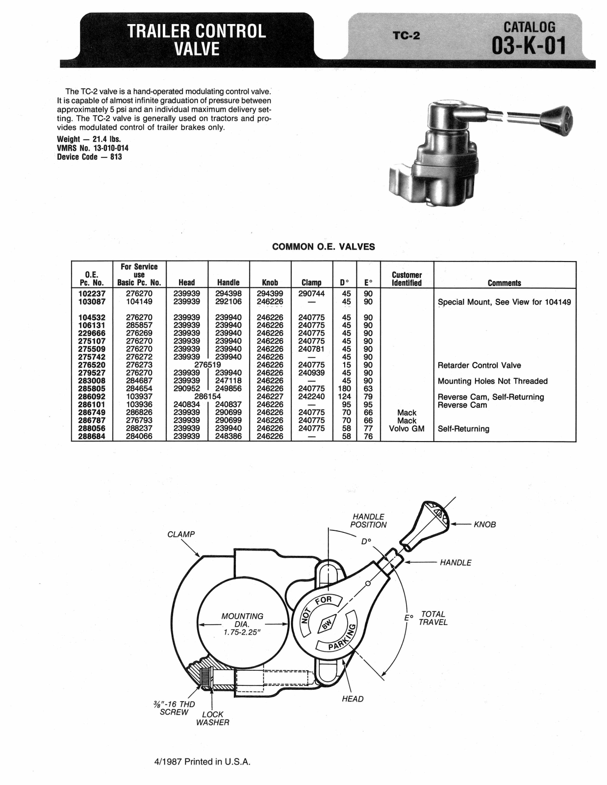 BENDIX 03-K-01 User Manual