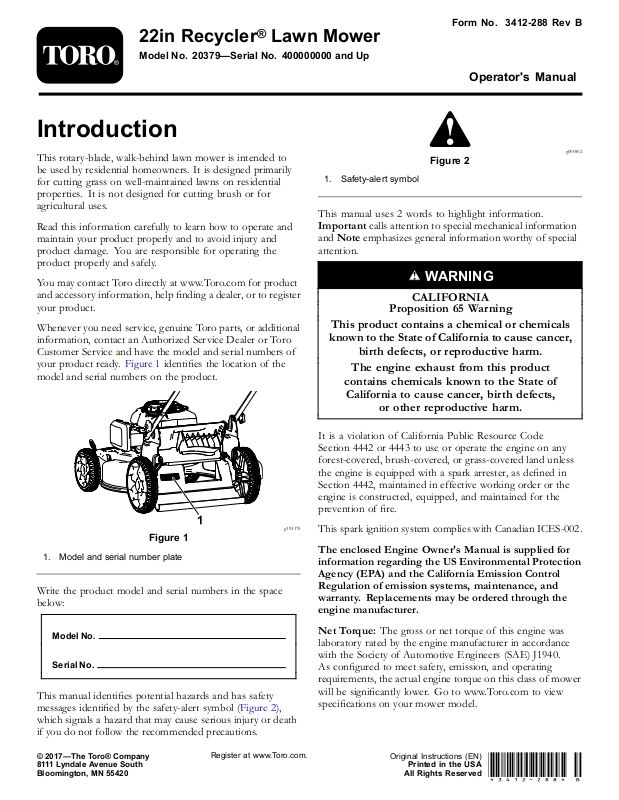 Toro store 20379 manual