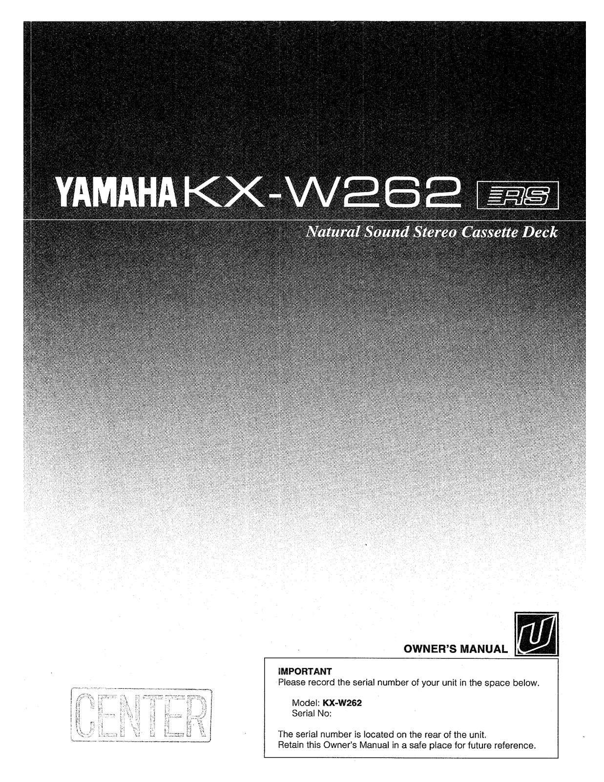 Yamaha KX-W262, KX-W262RS User Manual