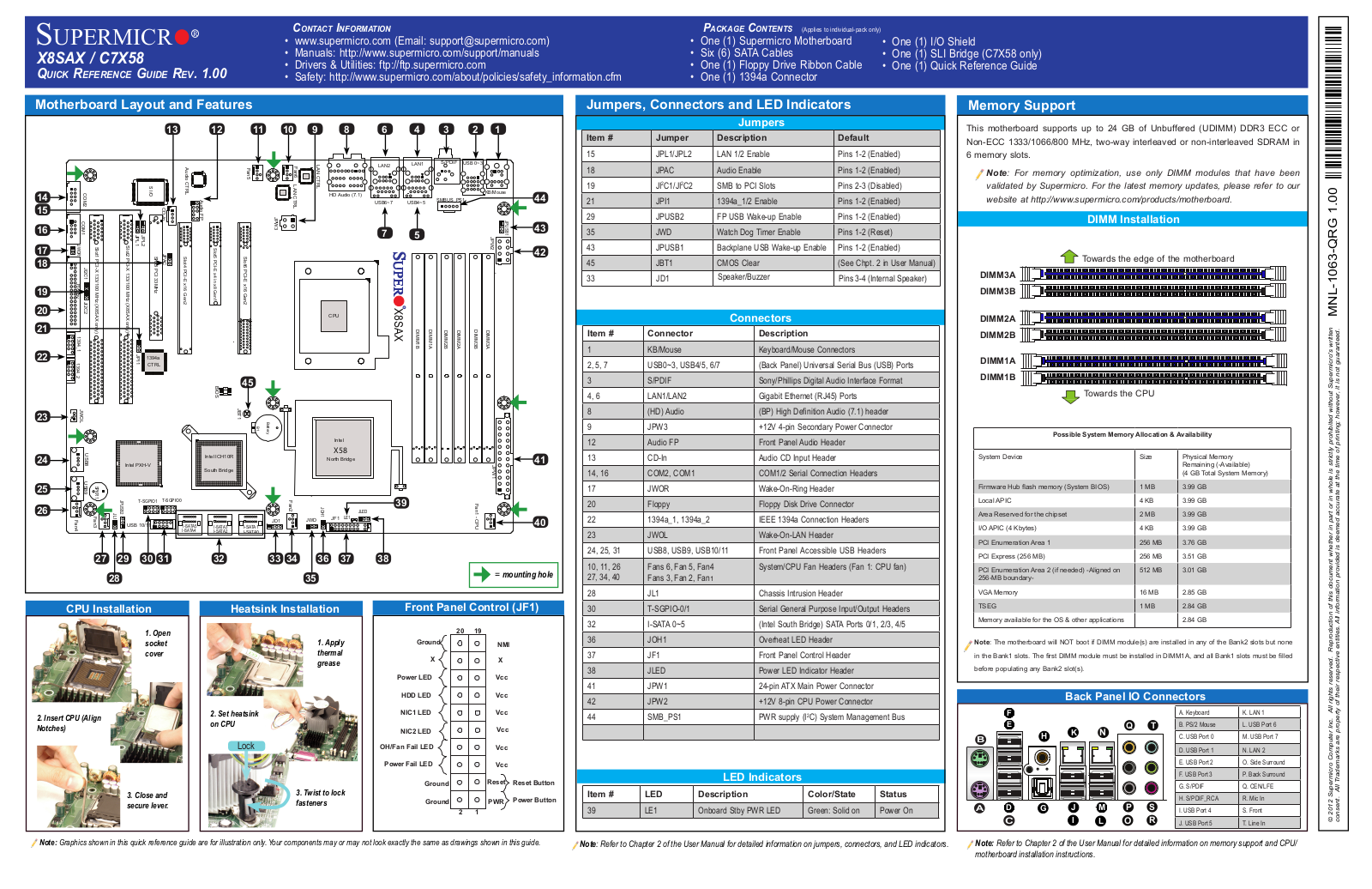 Supermicro X8SAX Quick Reference Guide - ManualMachine.com