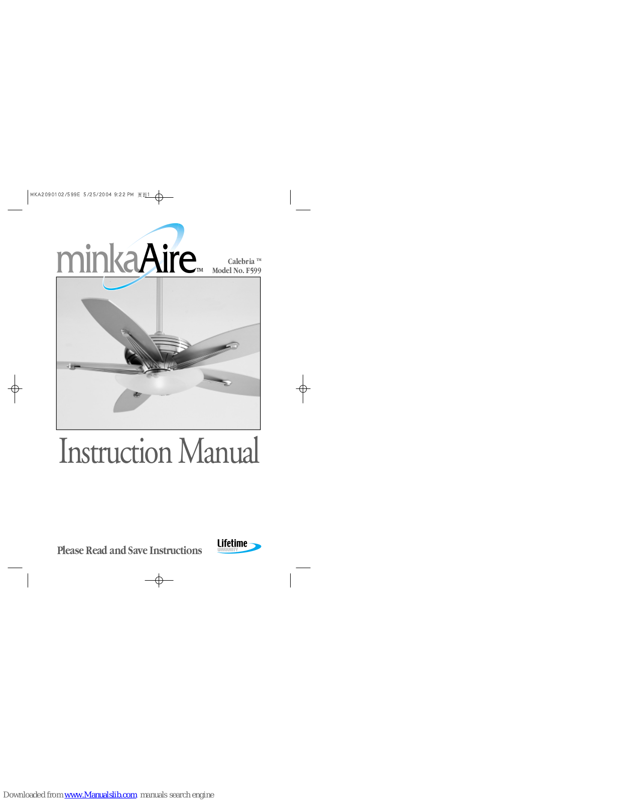 Minka-Aire F599 Instruction Manual