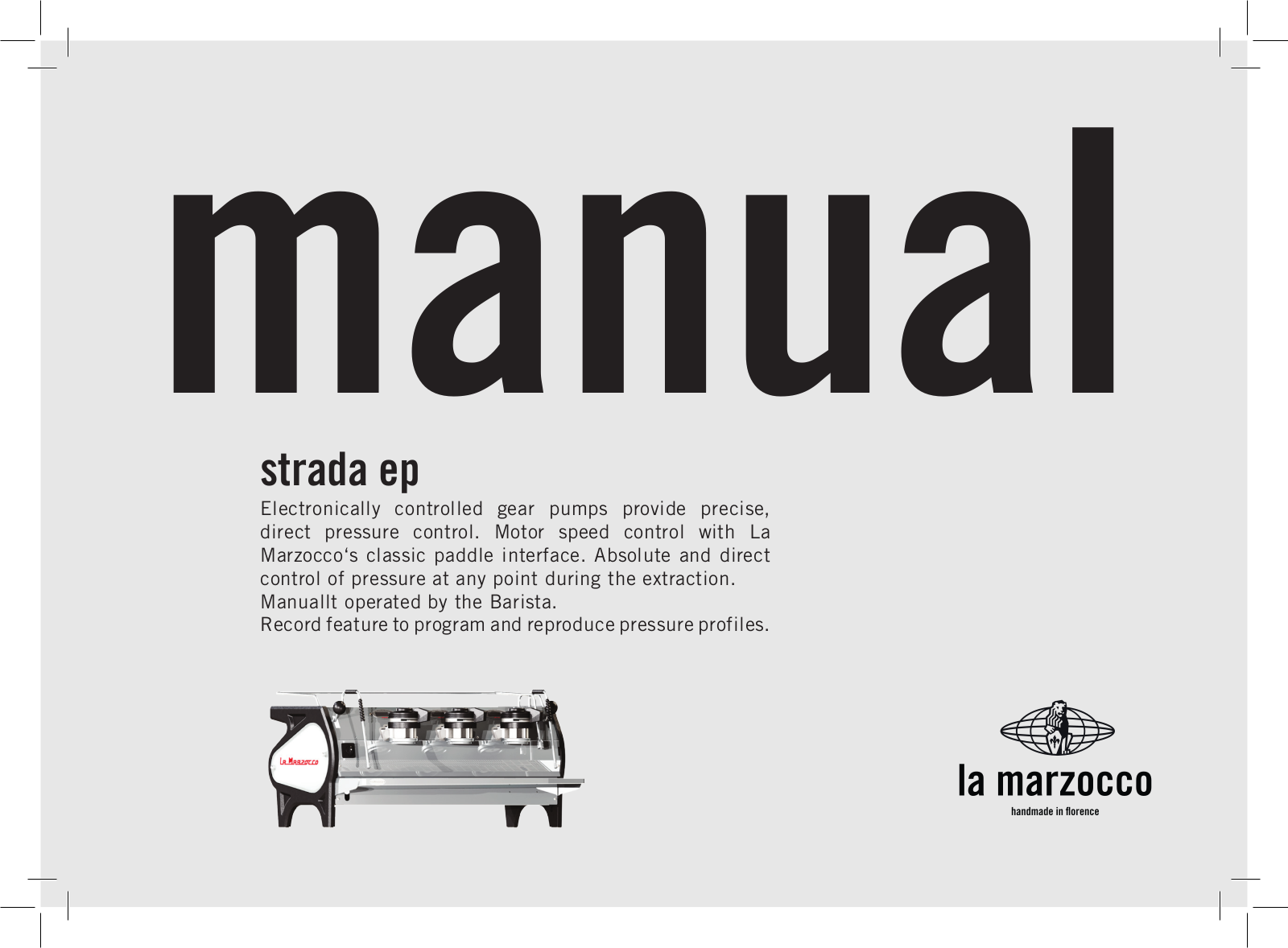 La Marzocco Strada EP Installation Manual