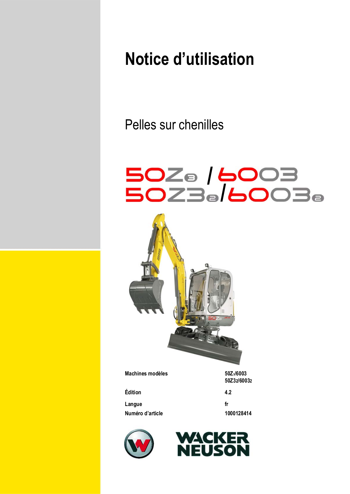 WACKER NEUSON 50Z3, 6003, 50Z Service Manual