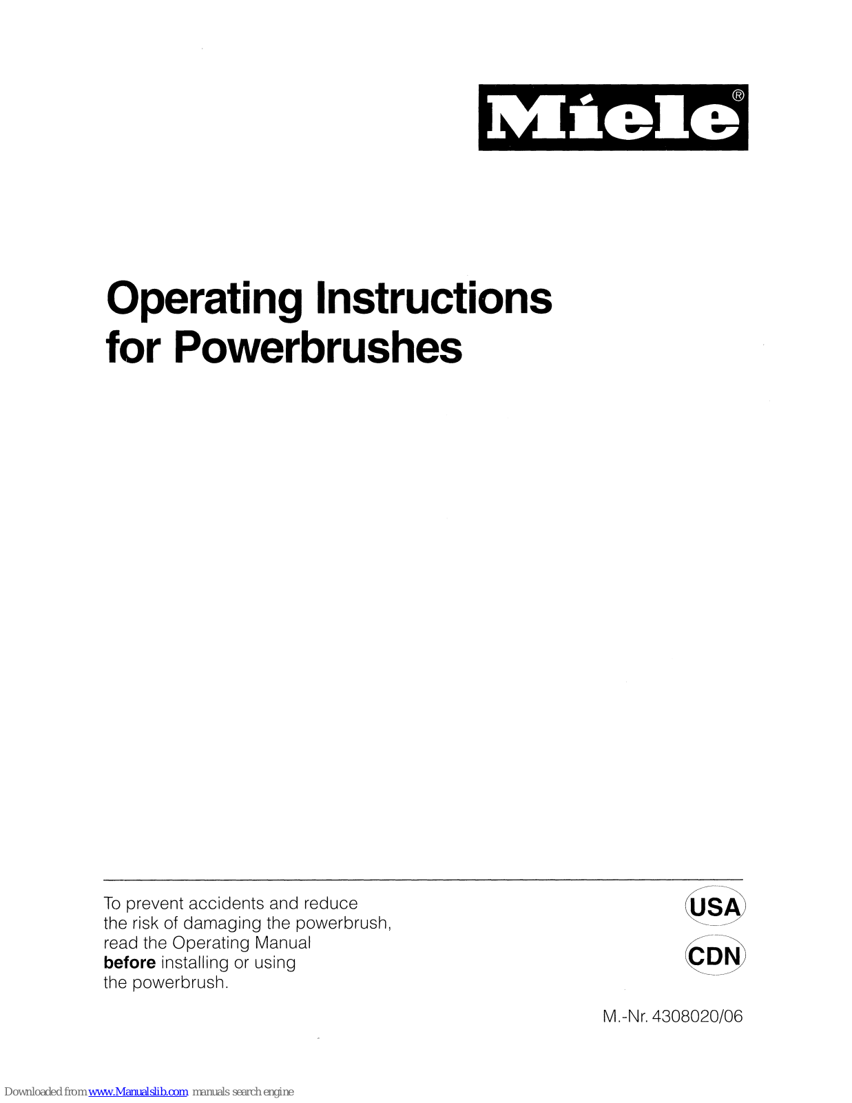 Miele SEB224 Operating Instructions Manual