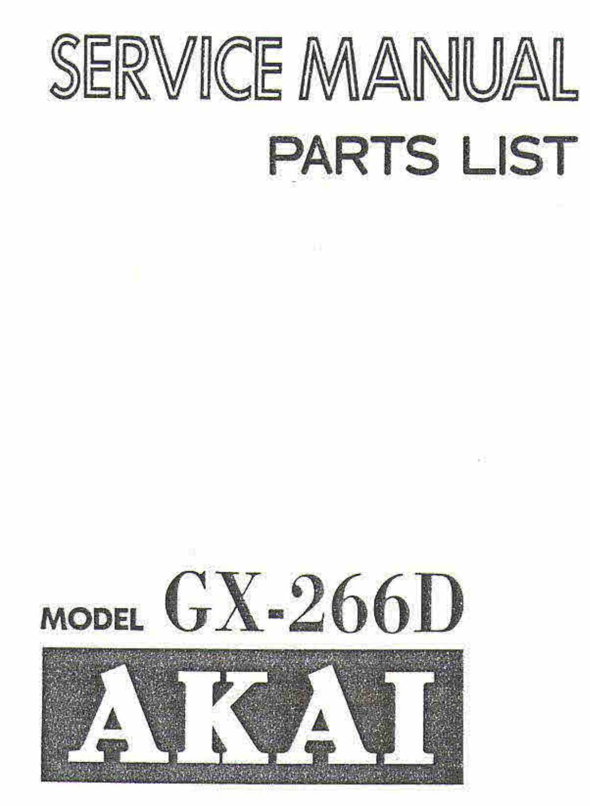 Akai GX-266-D Service Manual