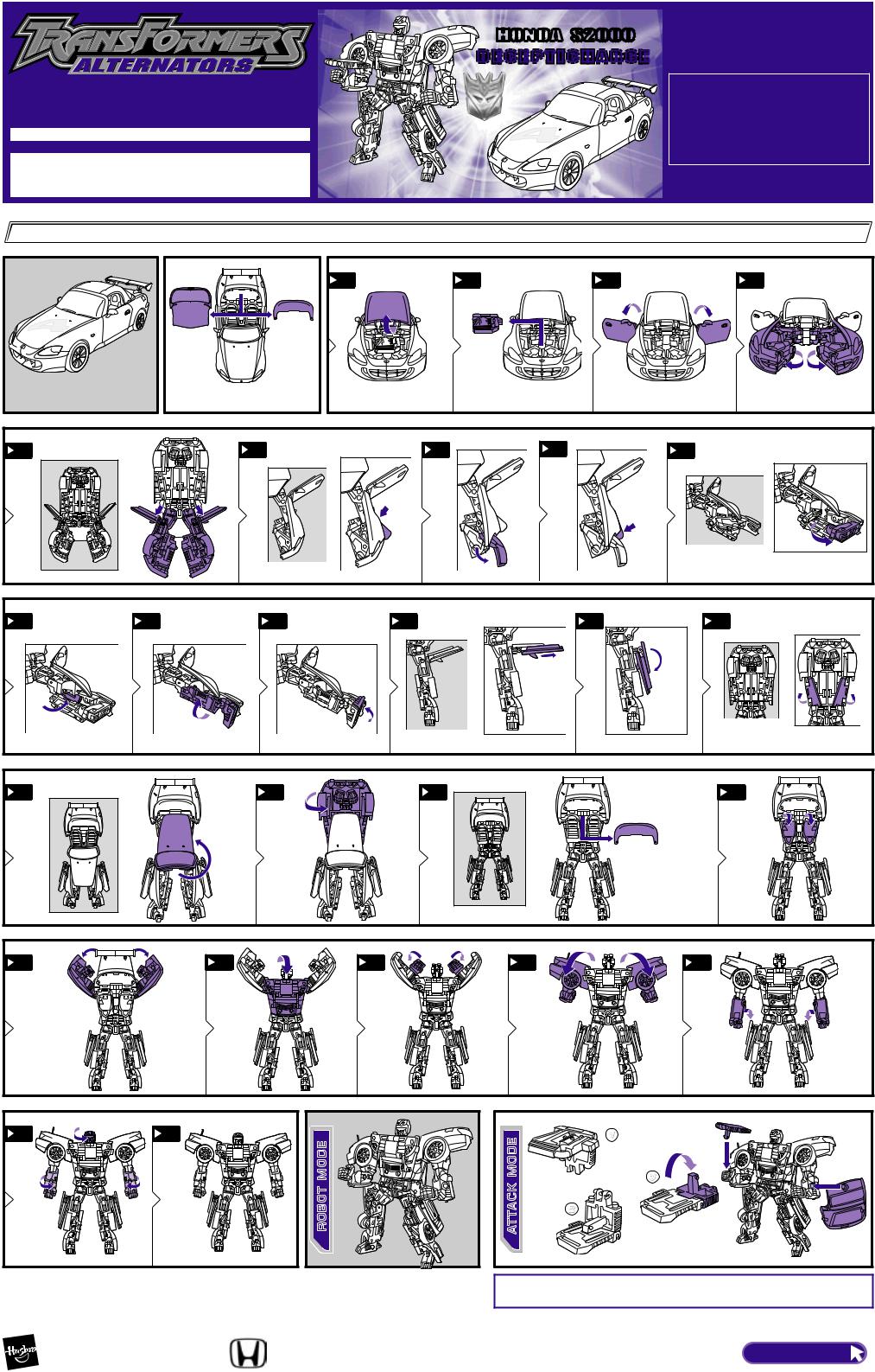 Hasbro TRANSFORMERS ALTERNATORS DECEPTICHARGE User Manual