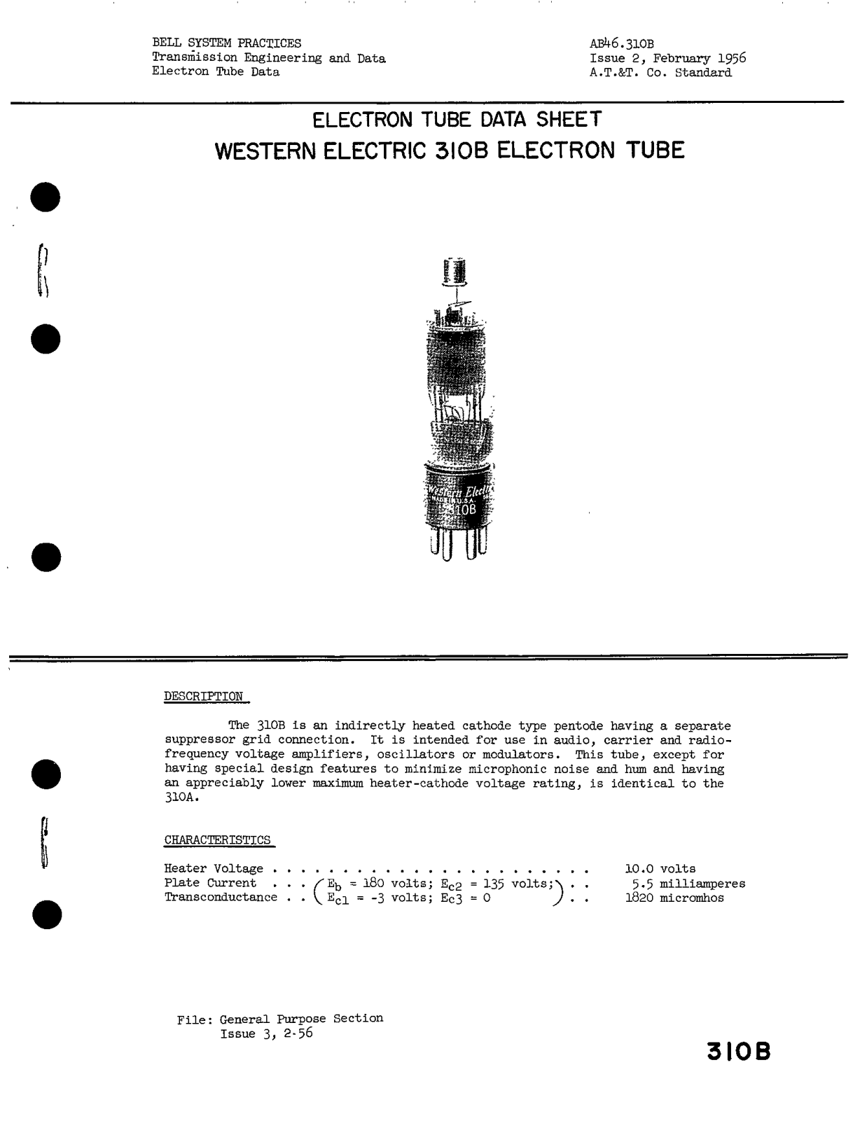 Western Electric 310-B Brochure