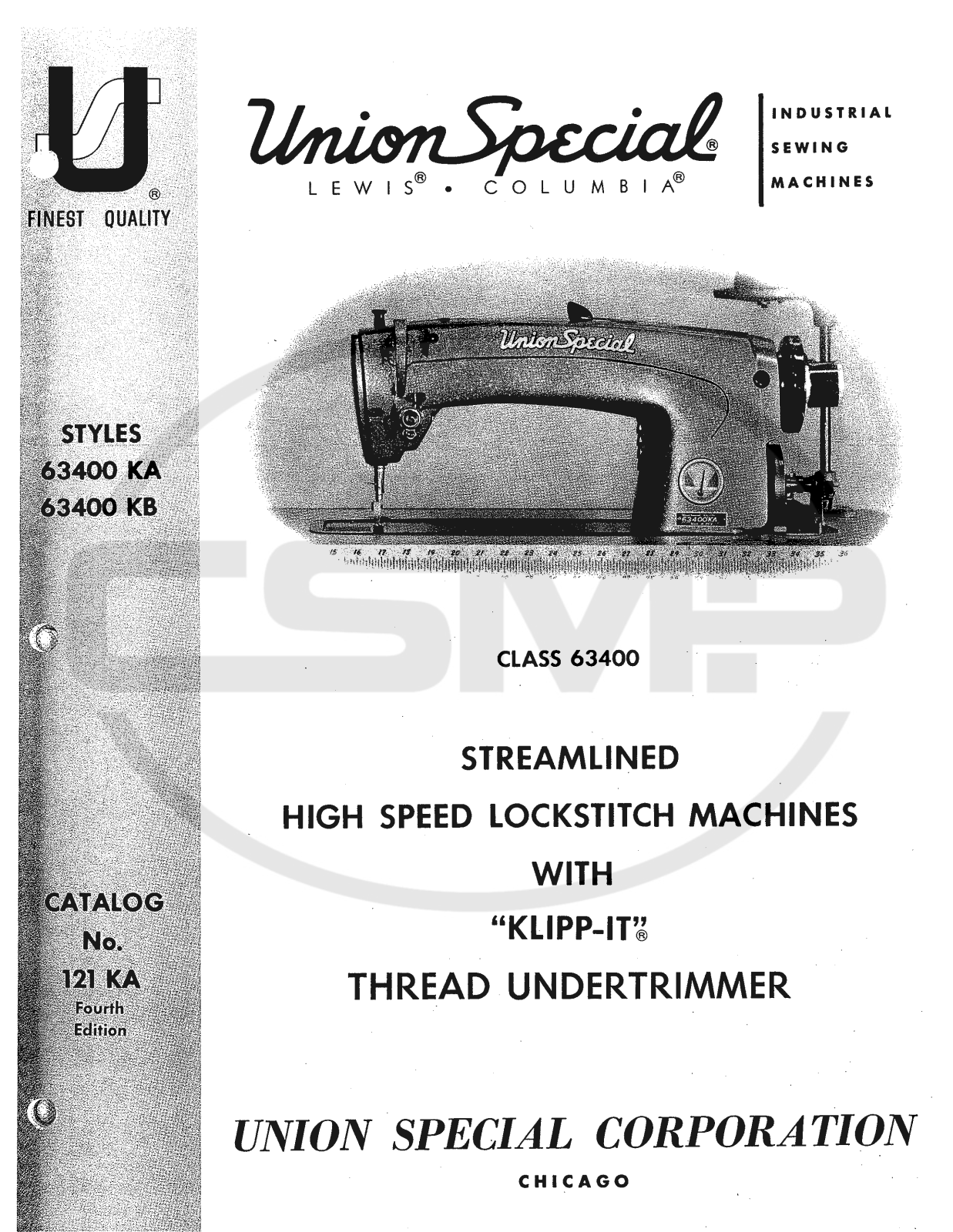 Union Special 121KA Parts Book