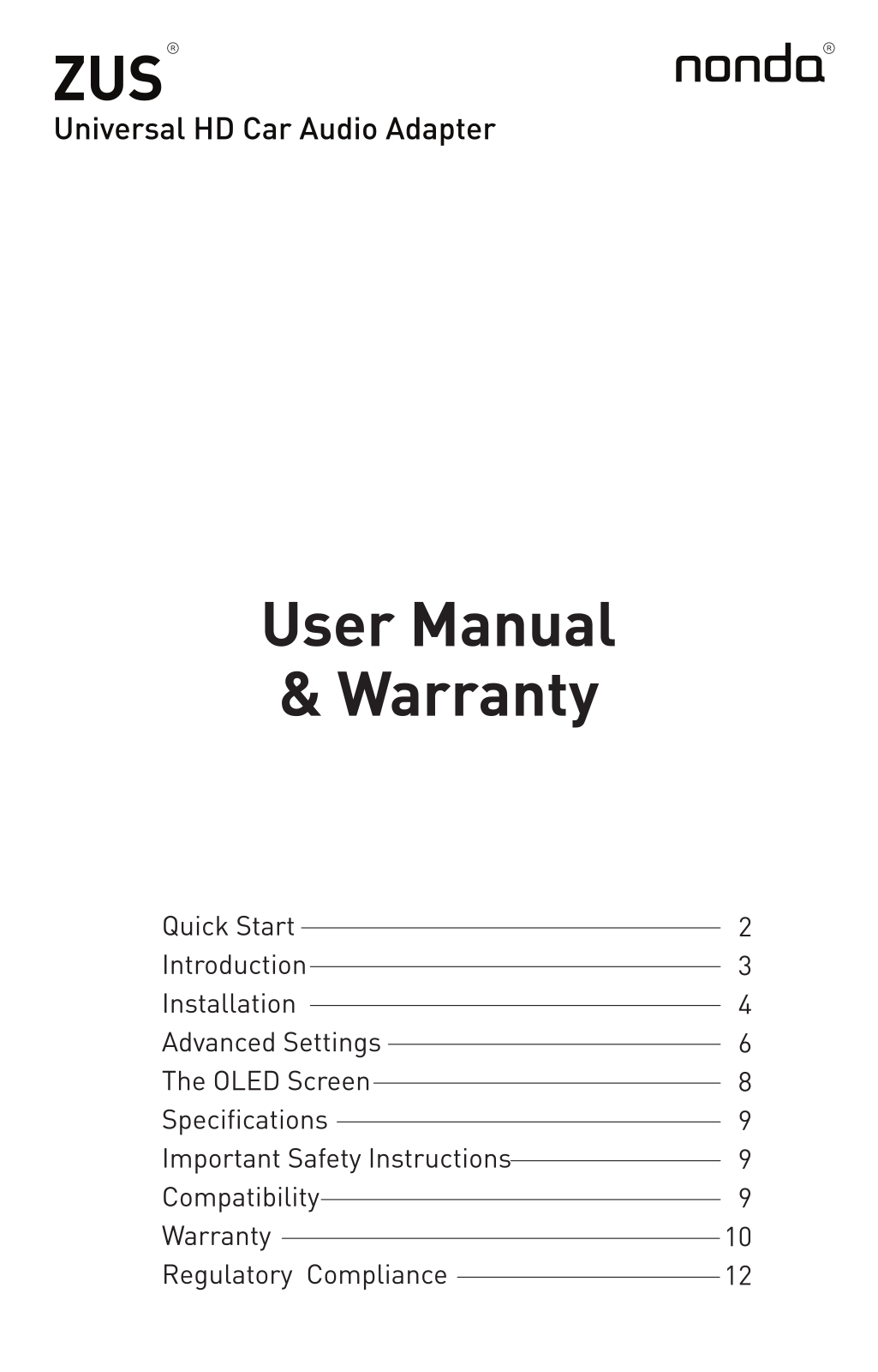 No NDA ZUMABKSAVZ Users Manual