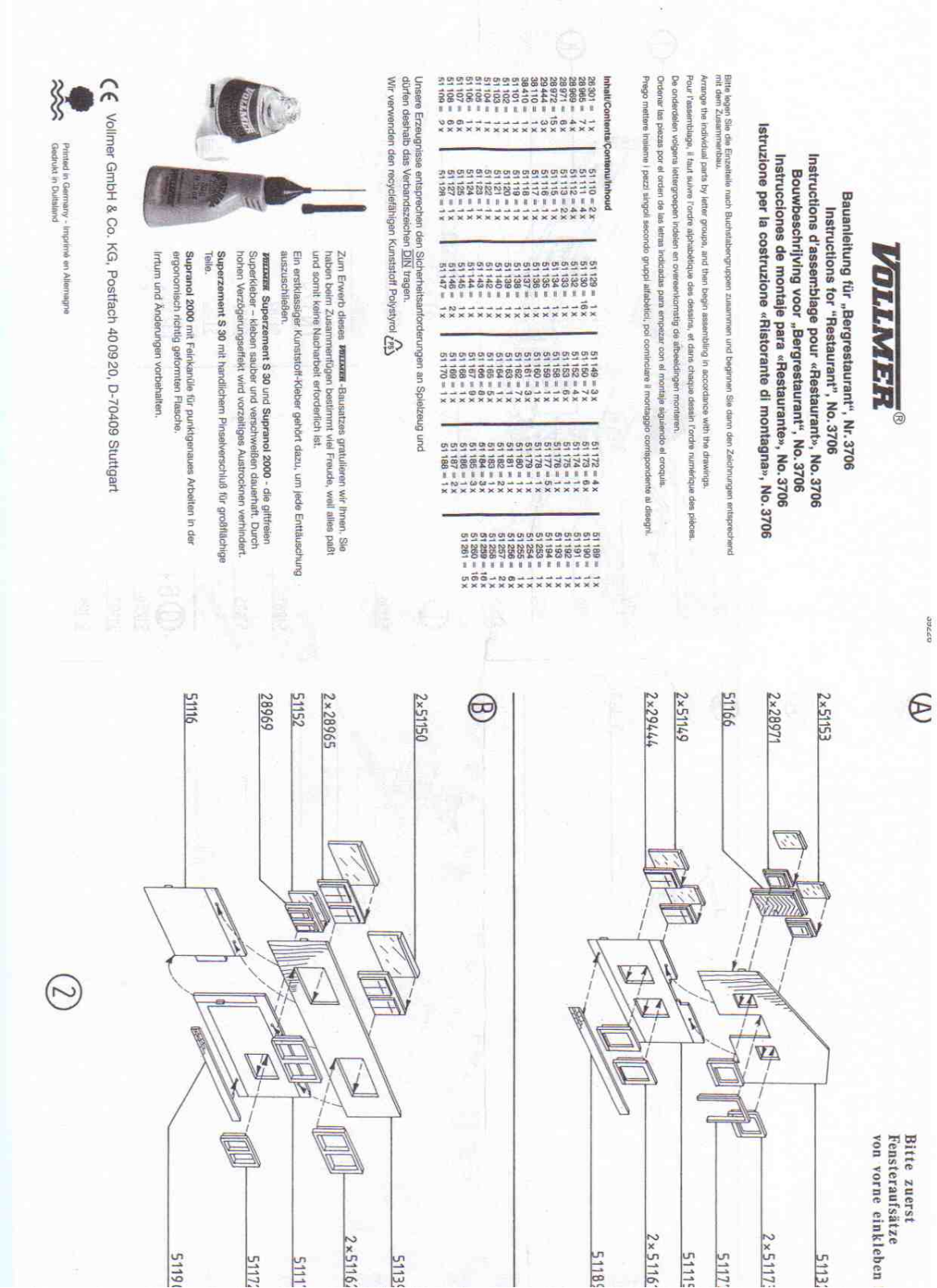 Vollmer 3706 Instructions