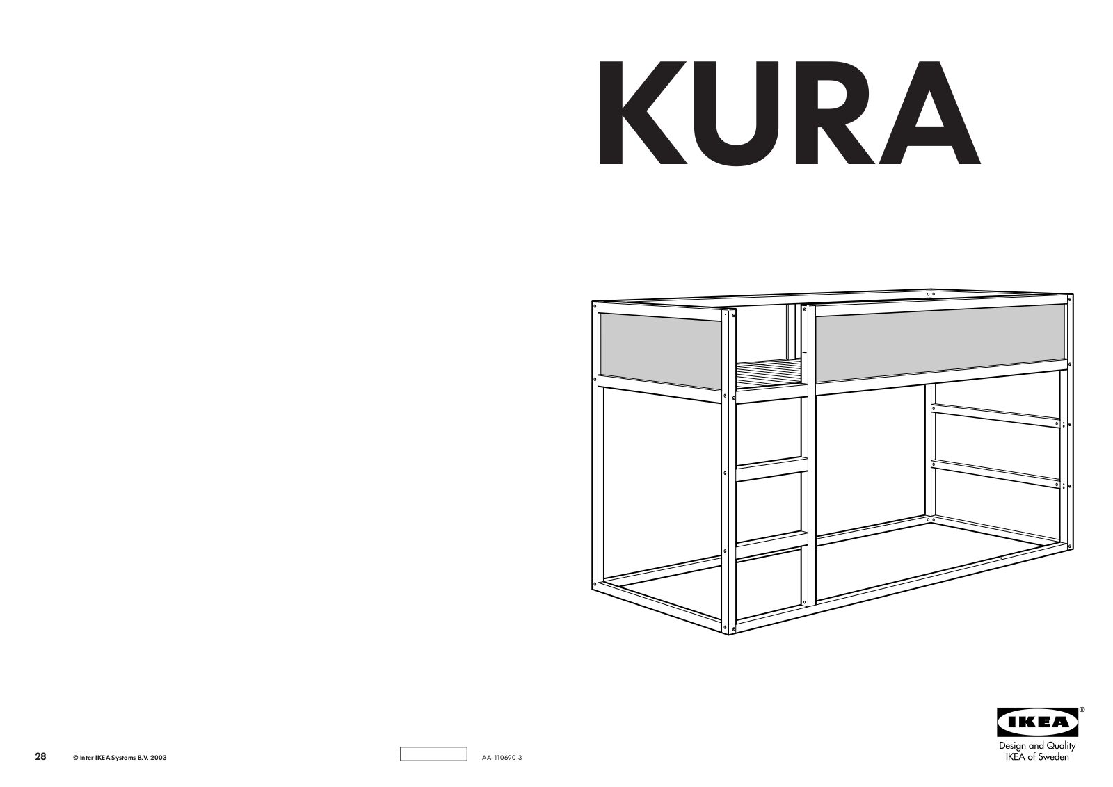 IKEA KURA REVERSIBLE BED 38X75 Assembly Instruction