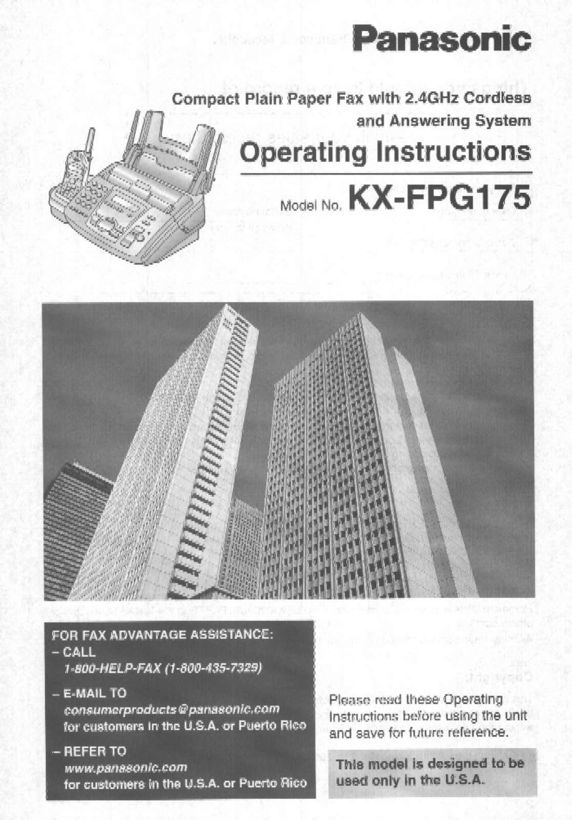 Panasonic KX-FPG175 User Manual