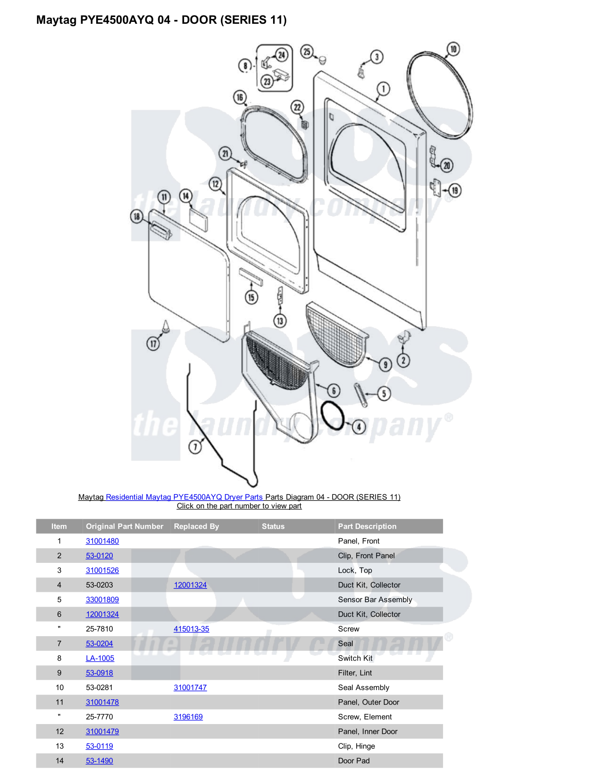 Maytag PYE4500AYQ Parts Diagram