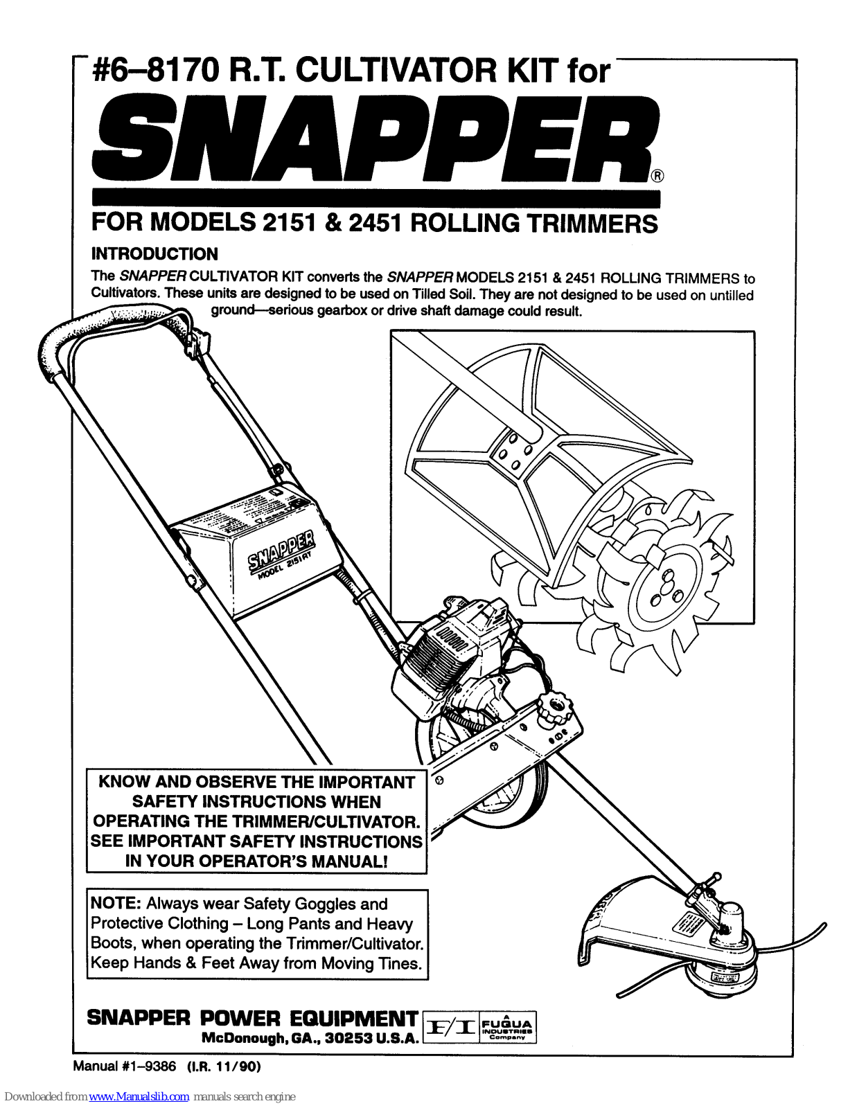 Snapper 2451 Operator's Manual