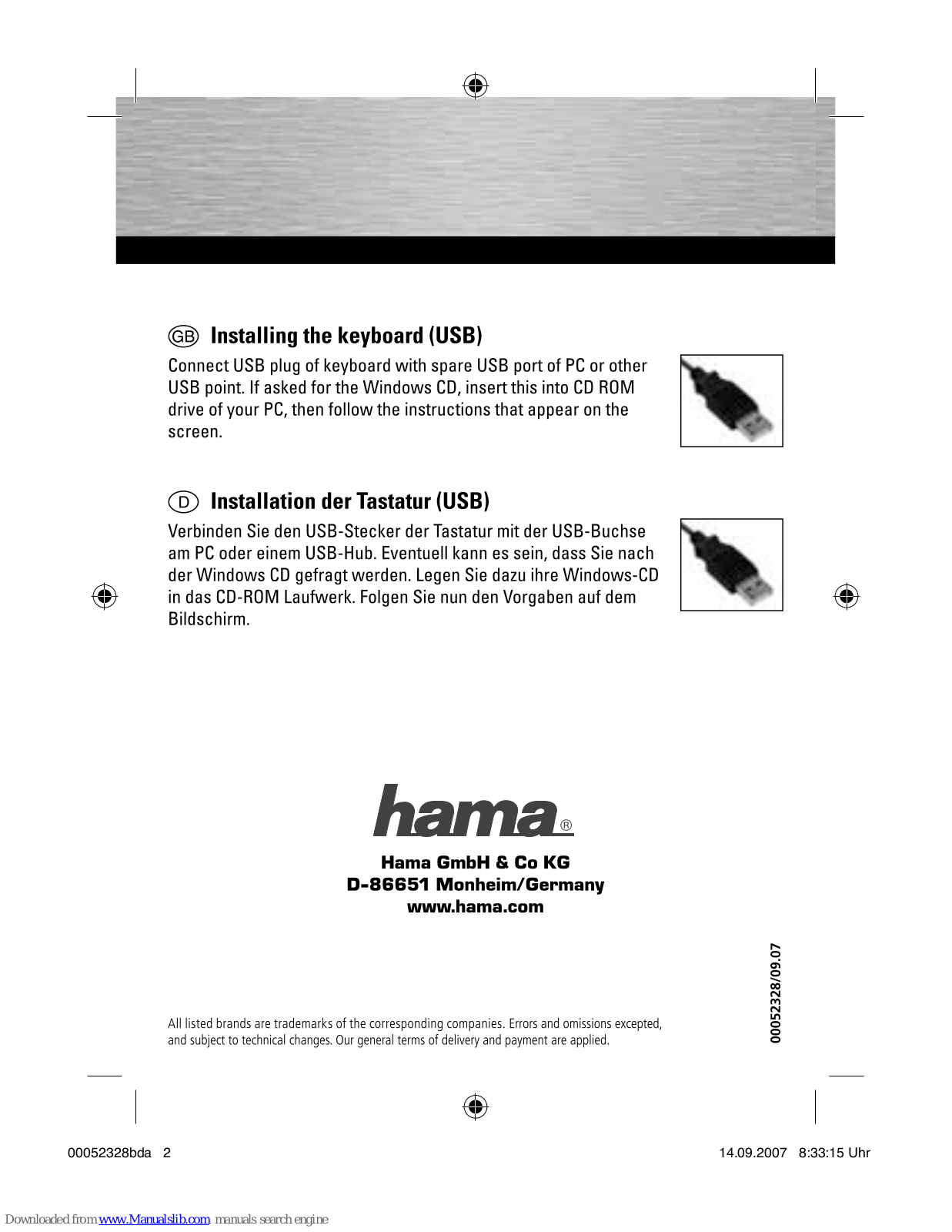 Hama AK-120, 52328 Operating Instruction - ManualMachine.com