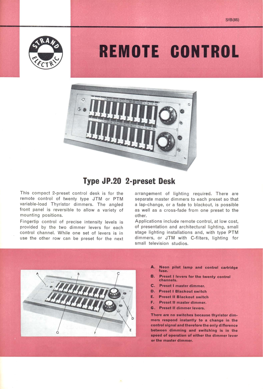 Strand JP20 Datasheet - ManualMachine.com