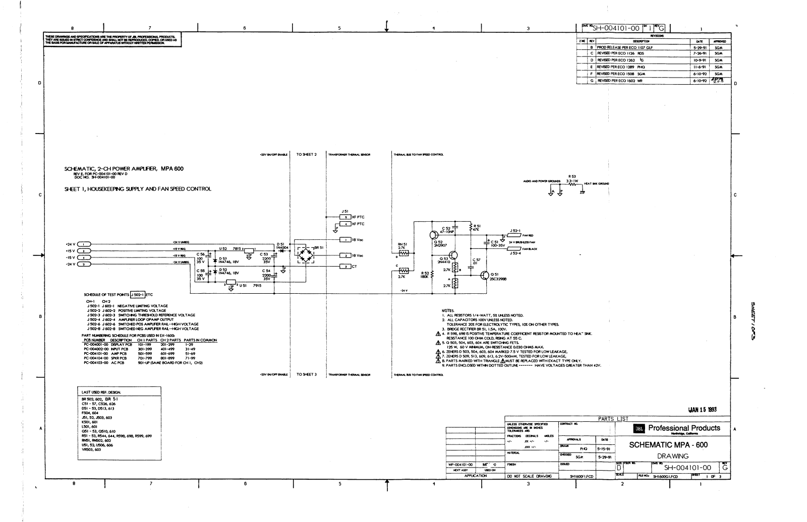 JBL MPA-600 Schematic