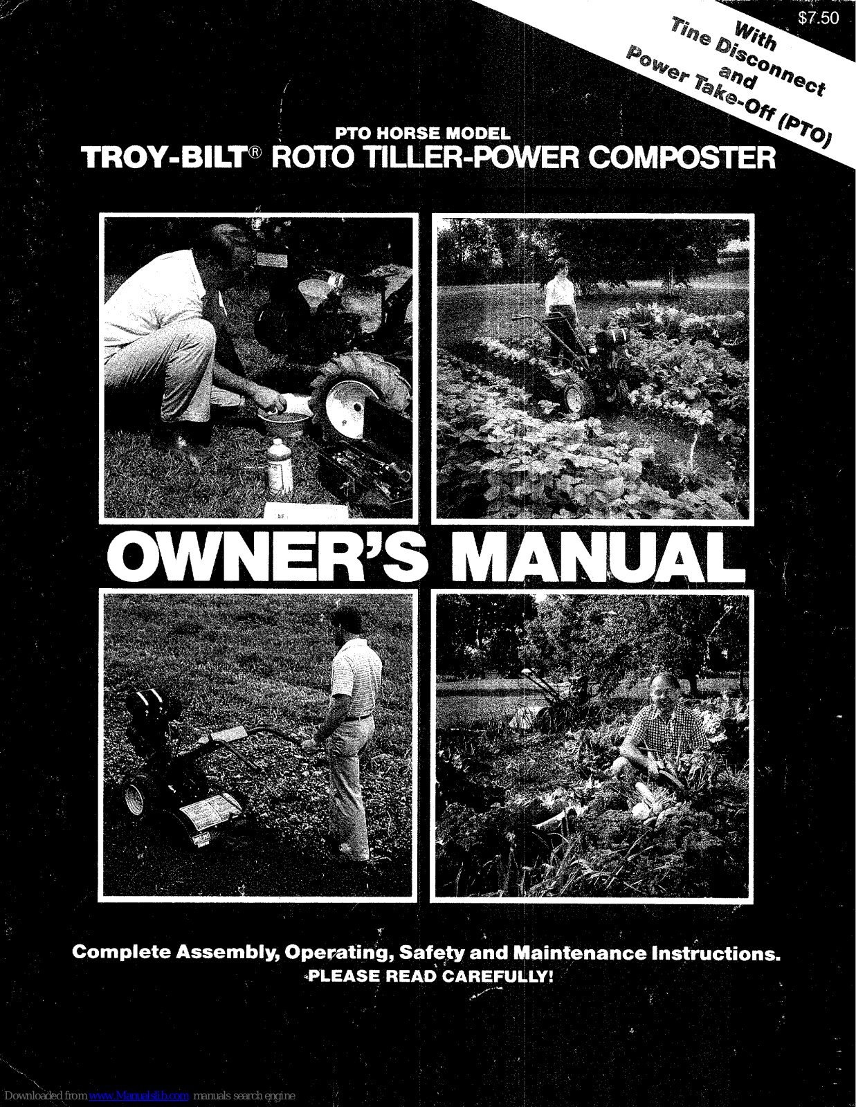 Troy-Bilt PTO Horse Owner's Manual