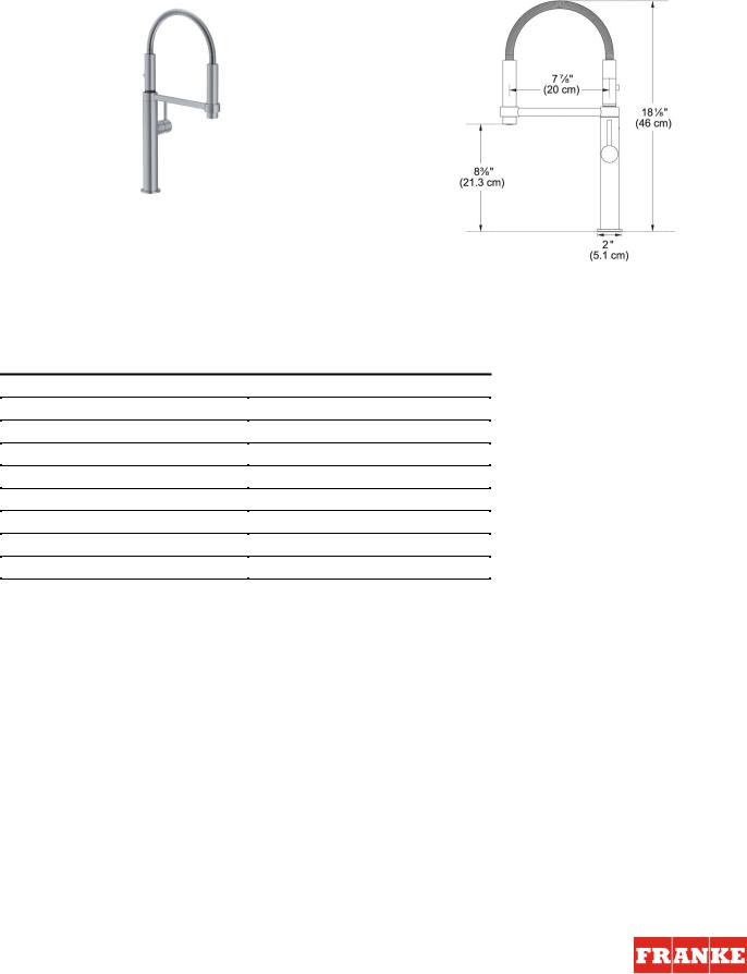 Franke FF4480 Specification Sheet