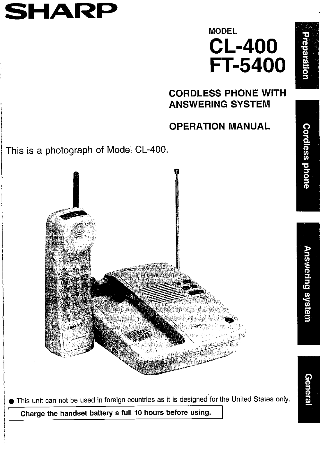 Sharp CL-400, FT-5400 Owner Manual