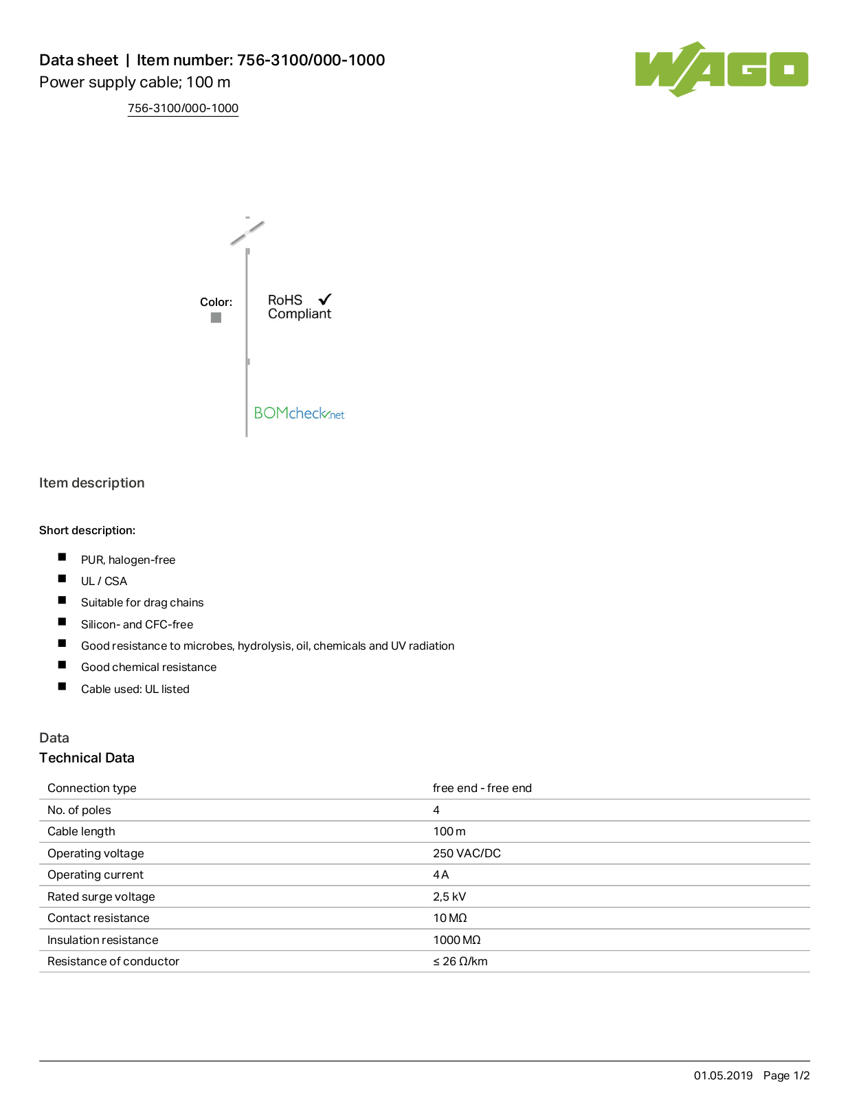 Wago 756-3100/000-1000 Data Sheet