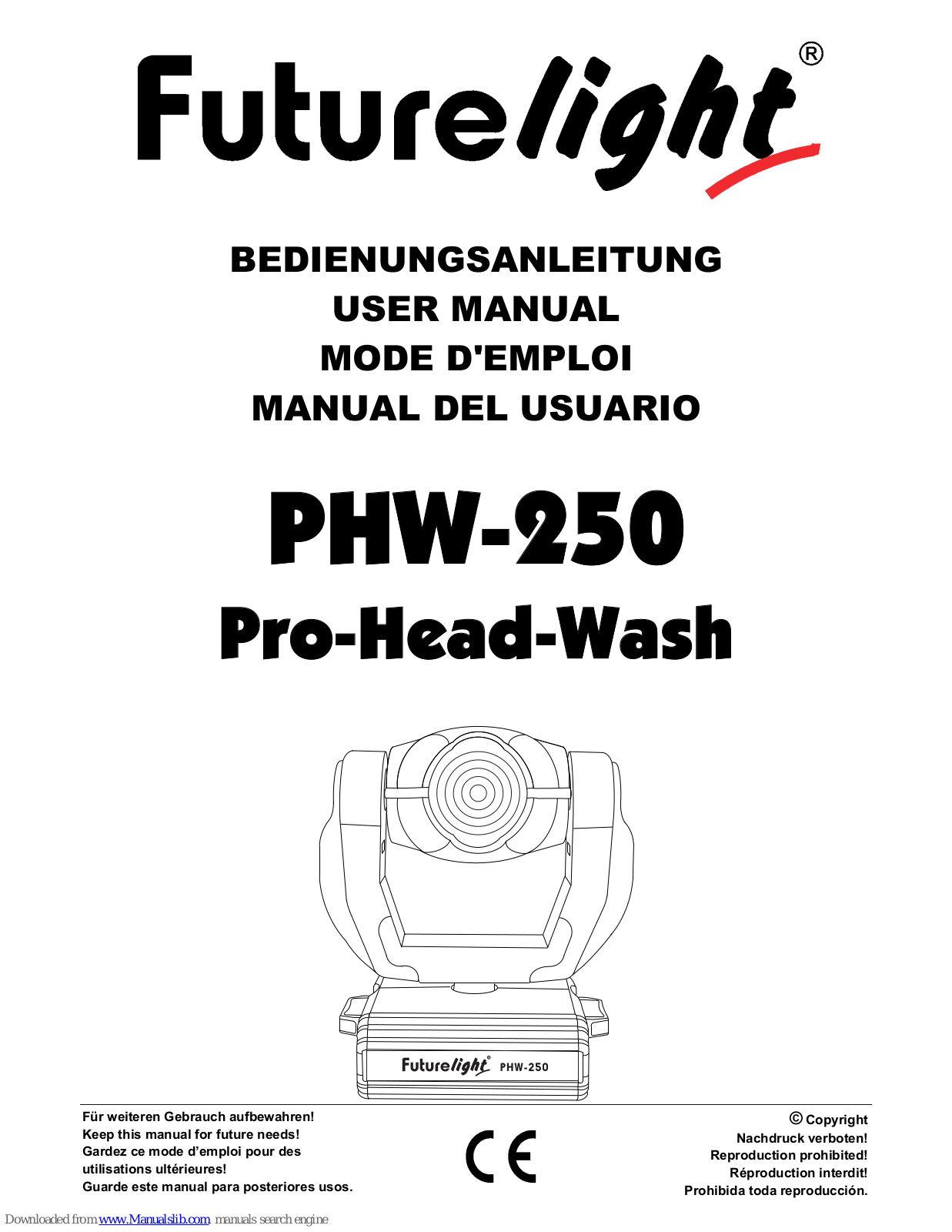 Future light PHW-250 Pro-Head-Wash User Manual