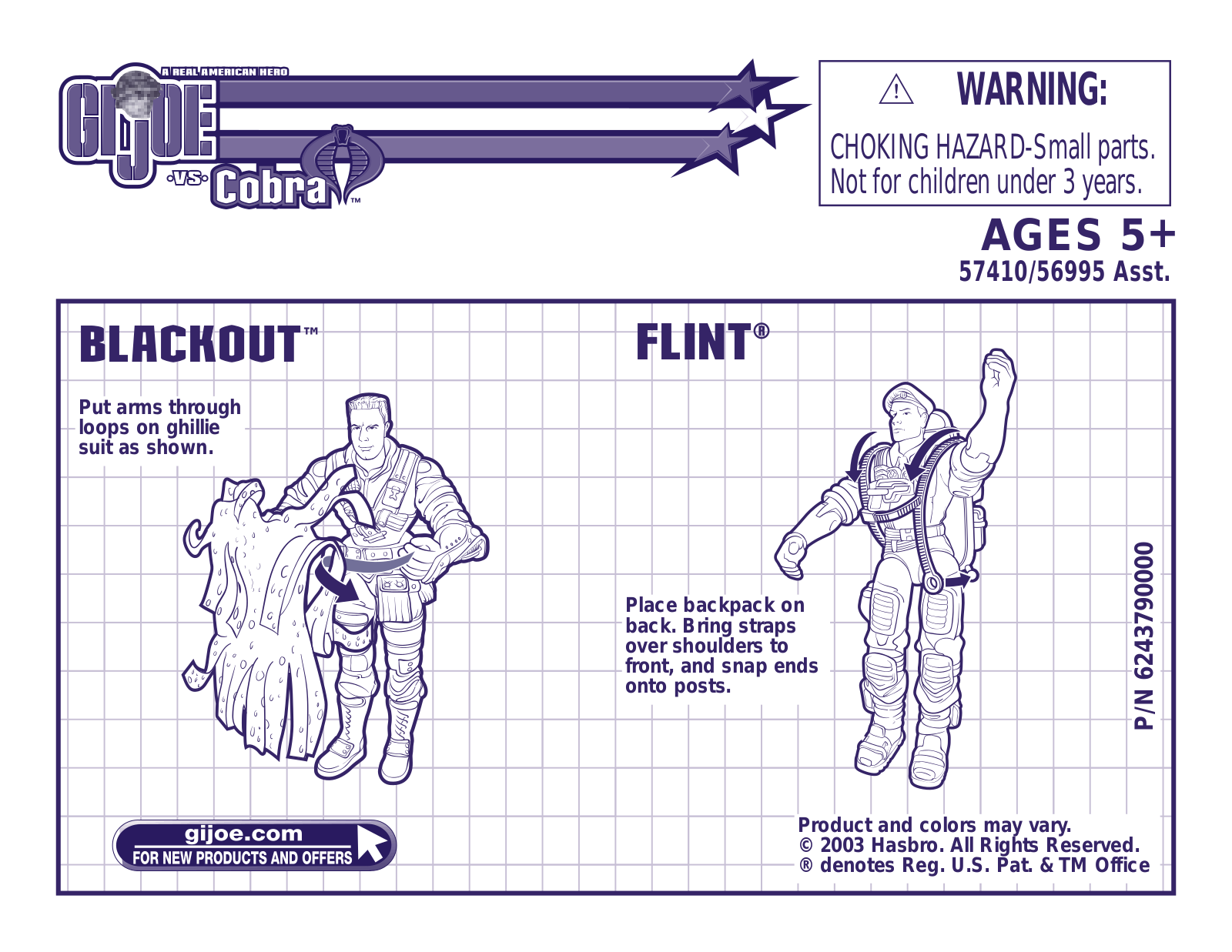 HASBRO GI Joe vs Cobra Blackout and Flint User Manual