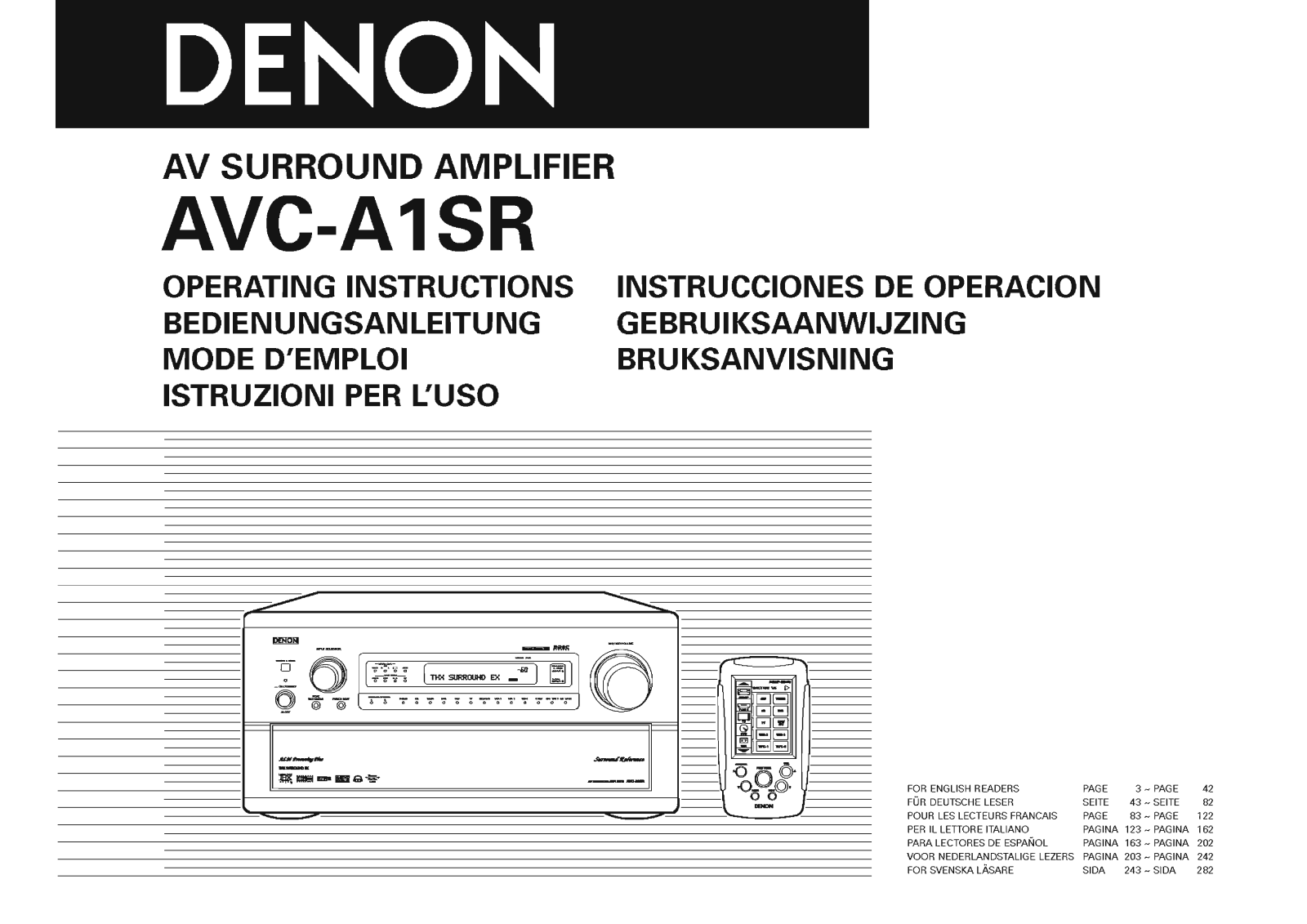 Denon AVC-A1SR Owners Manual