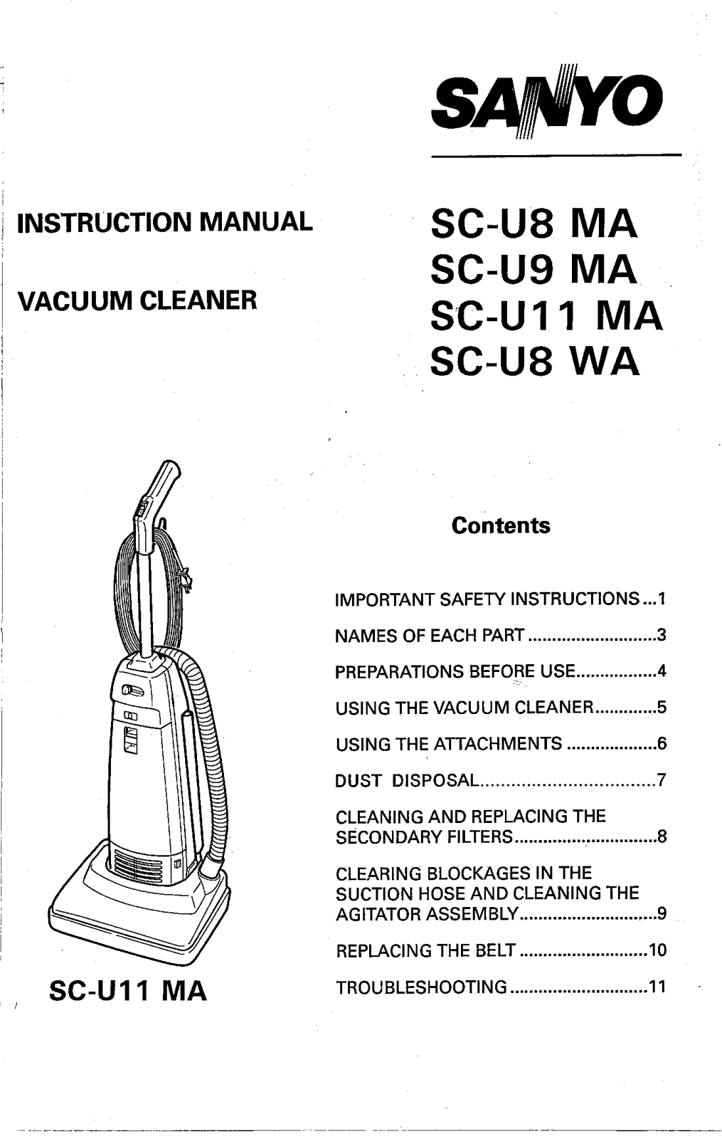 Sanyo SC-U8 WA User Manual