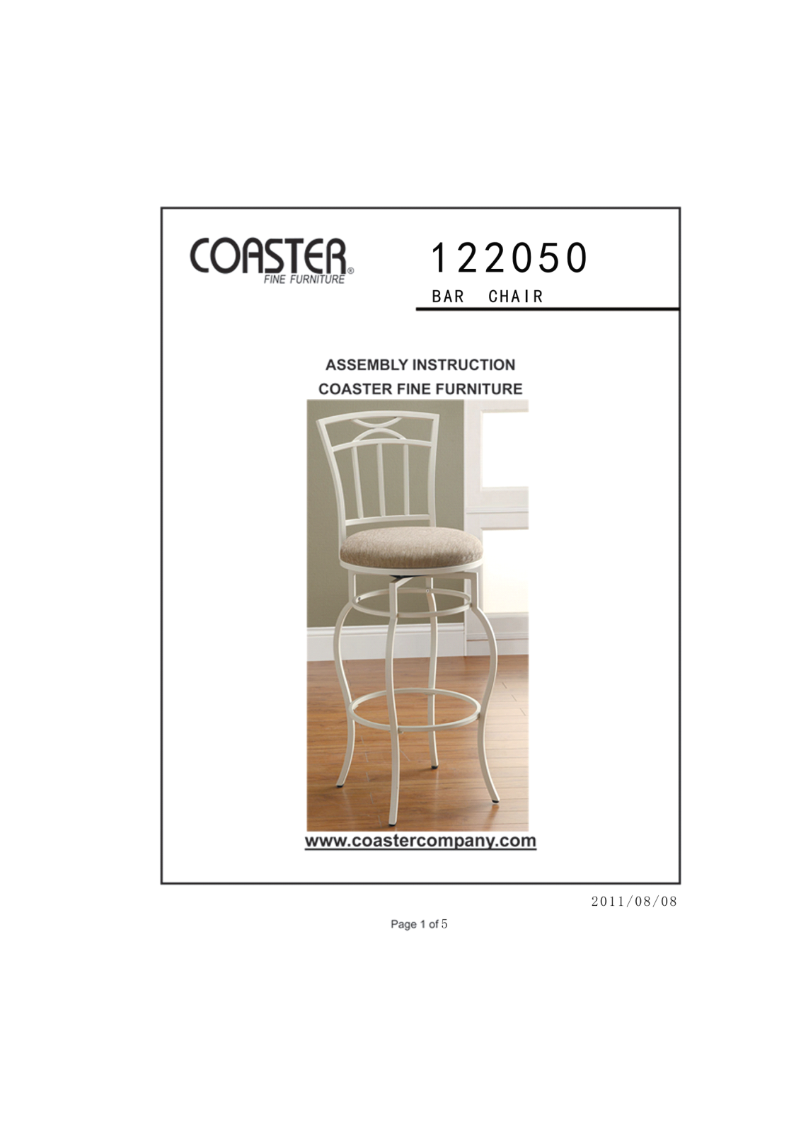 Coaster 122050 User Manual