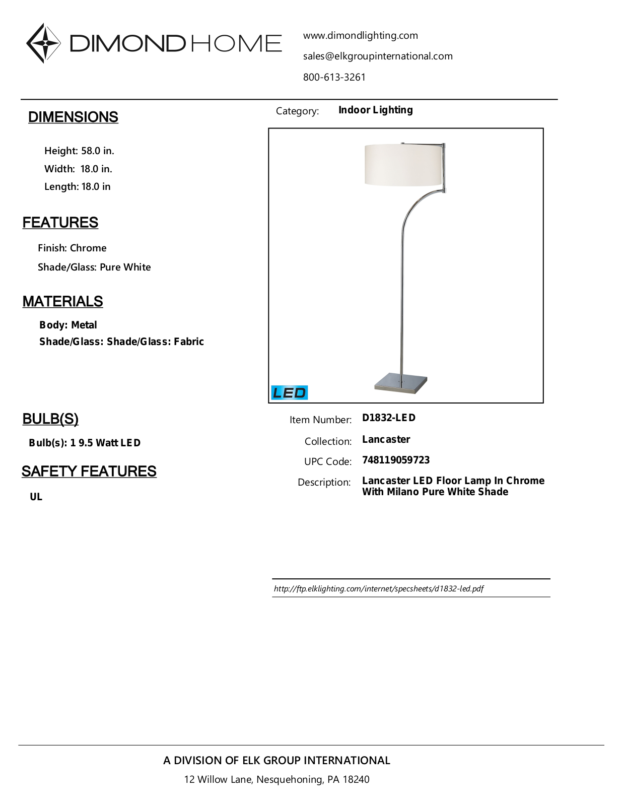 ELK Home D1832LED User Manual