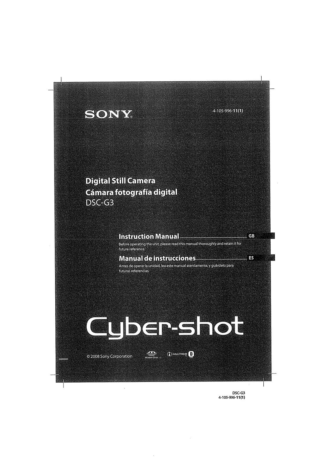 Sony DSCG3 User Manual