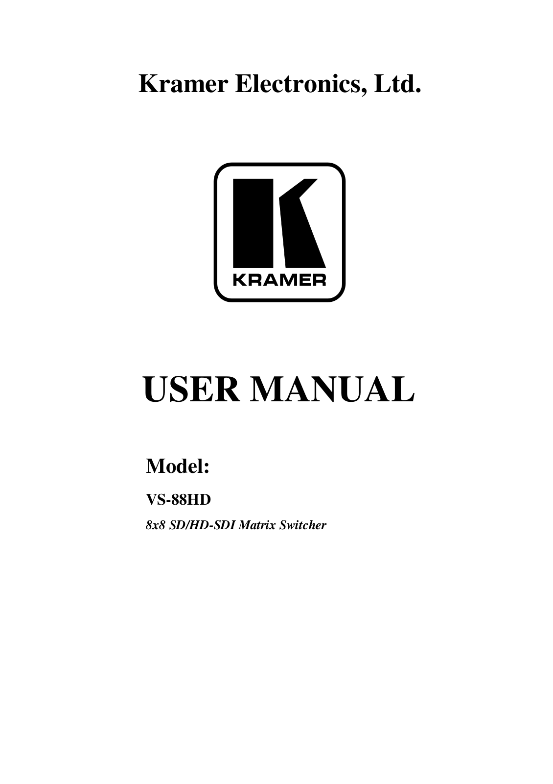 Kramer Electronics VS-88HD User Manual