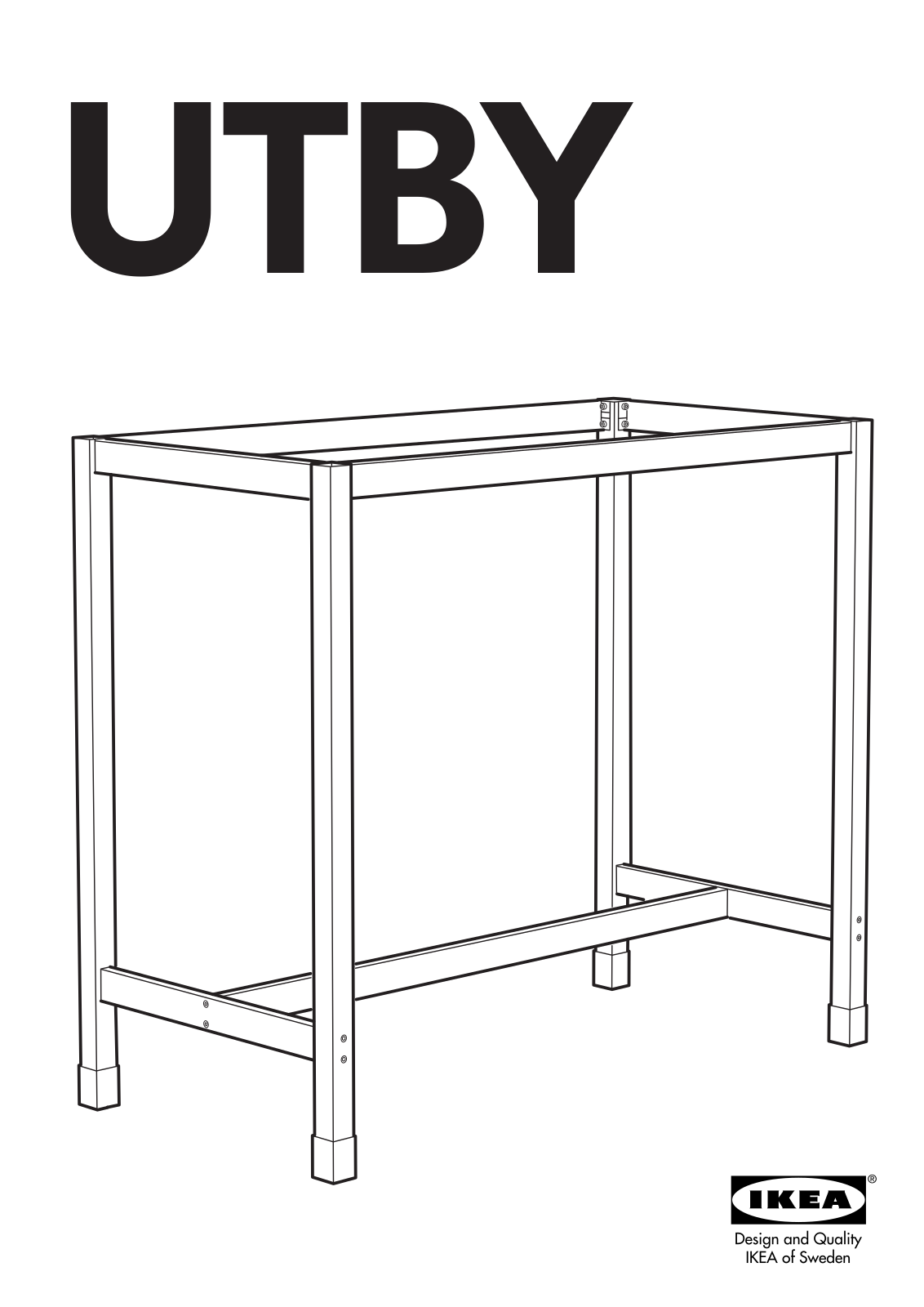 IKEA UTBY UNDER FRAME 47 14X23 58X41 38 Assembly Instruction