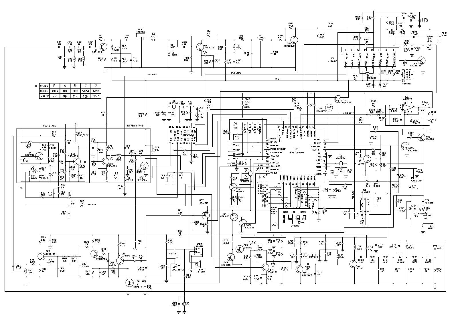 Midland Alan421 PMR446 Schematic