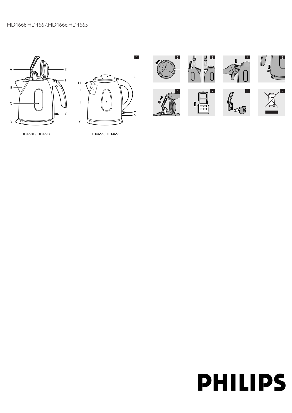 Philips HD4668, HD4667, HD4666, HD4665 User Manual