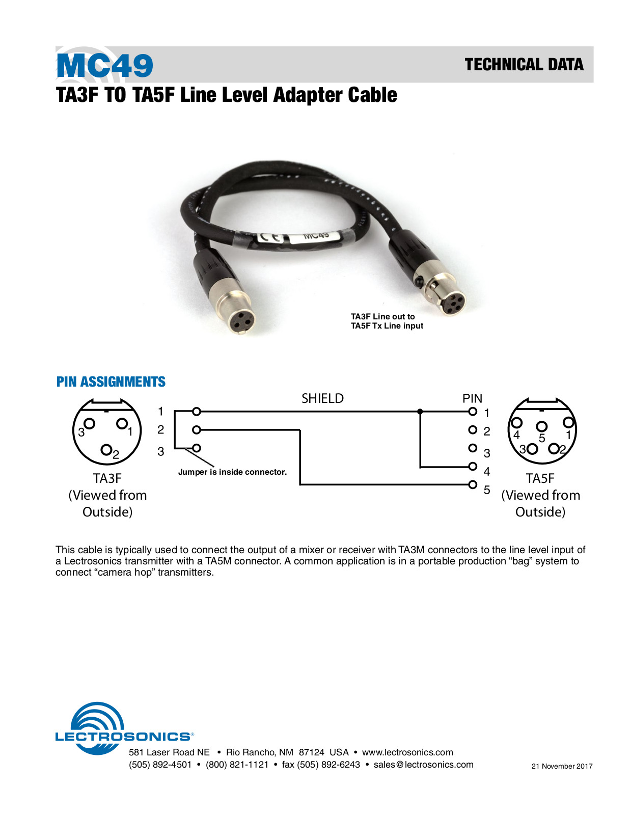 Lectrosonics MC49 User Manual