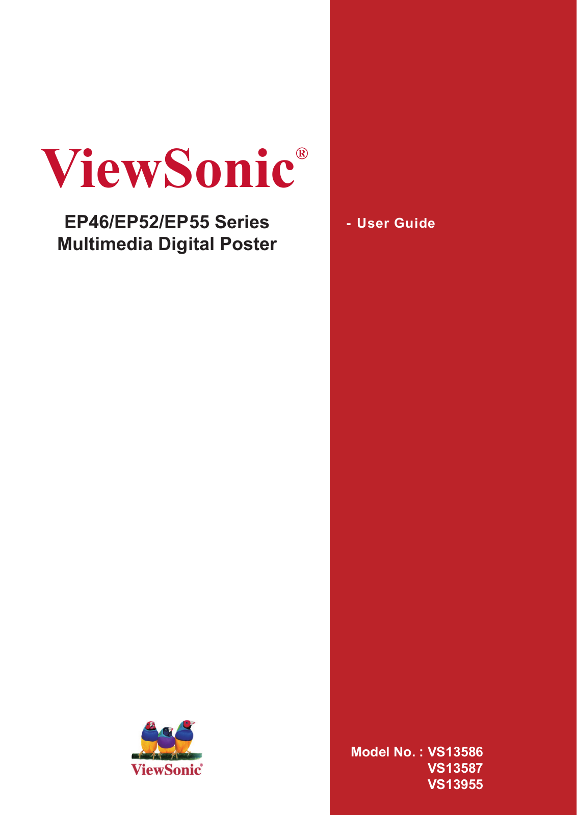 VIEWSONIC EP4602, EP4602T, EP4646, EP4610, EP5202 User Manual