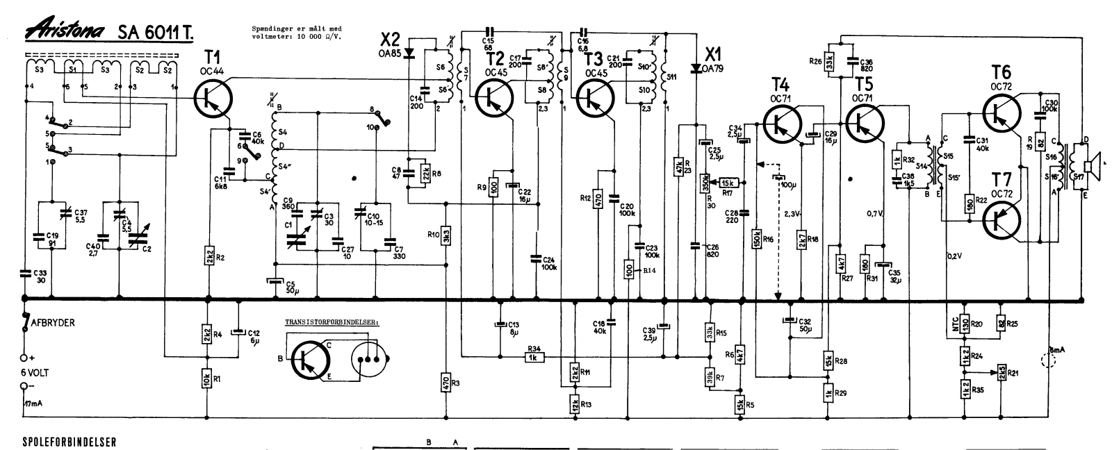 Aristona SA6011T Schematic