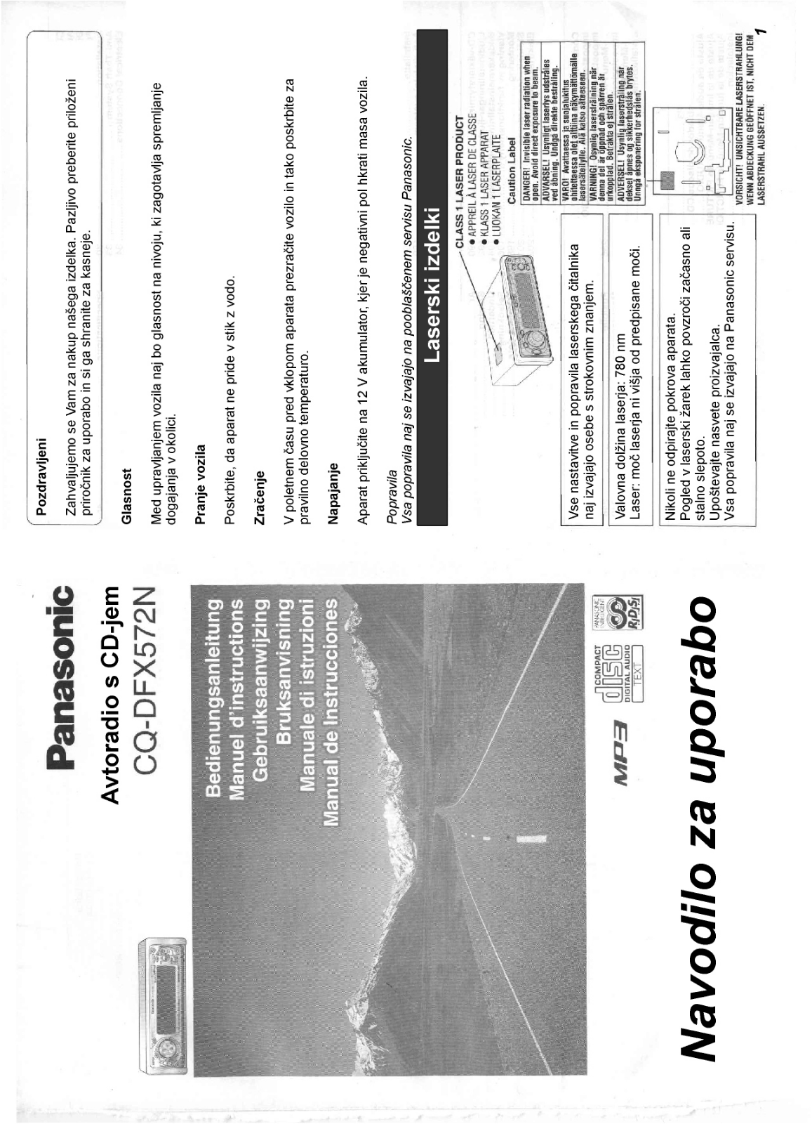 Panasonic CQ-DFX572N Operating Manual