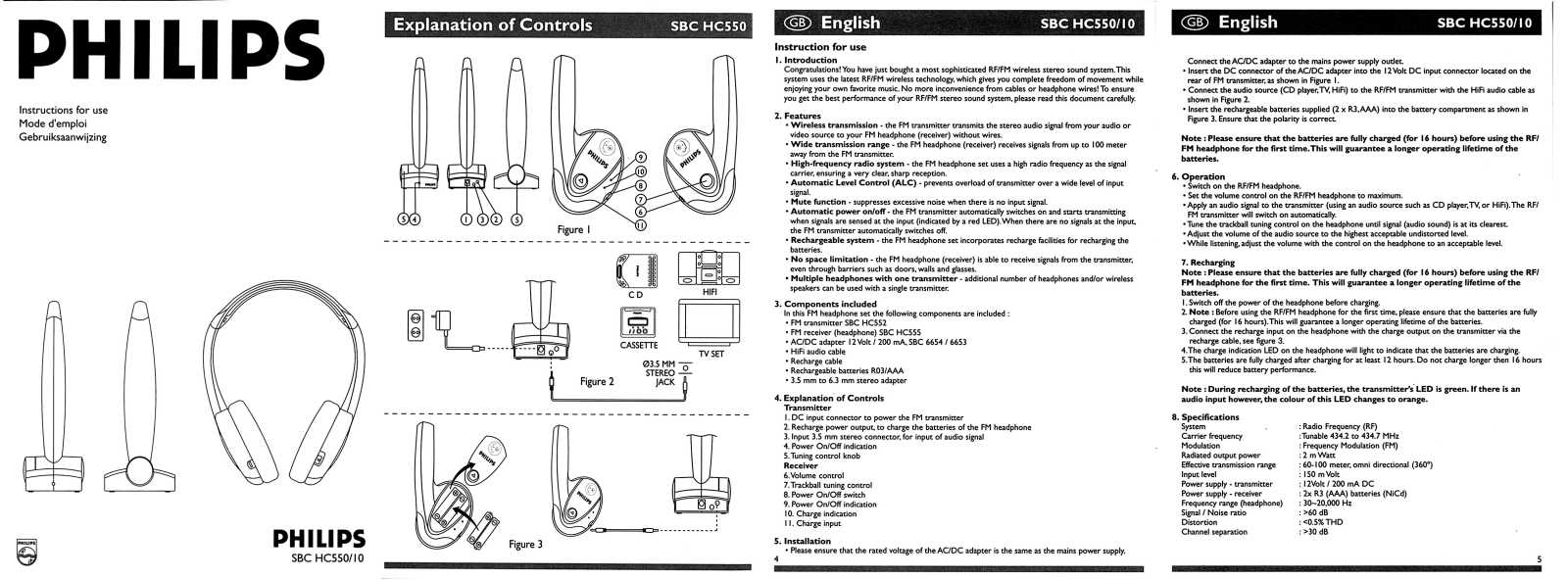 Philips SBCHC550/85, SBCHC550/10 User Manual